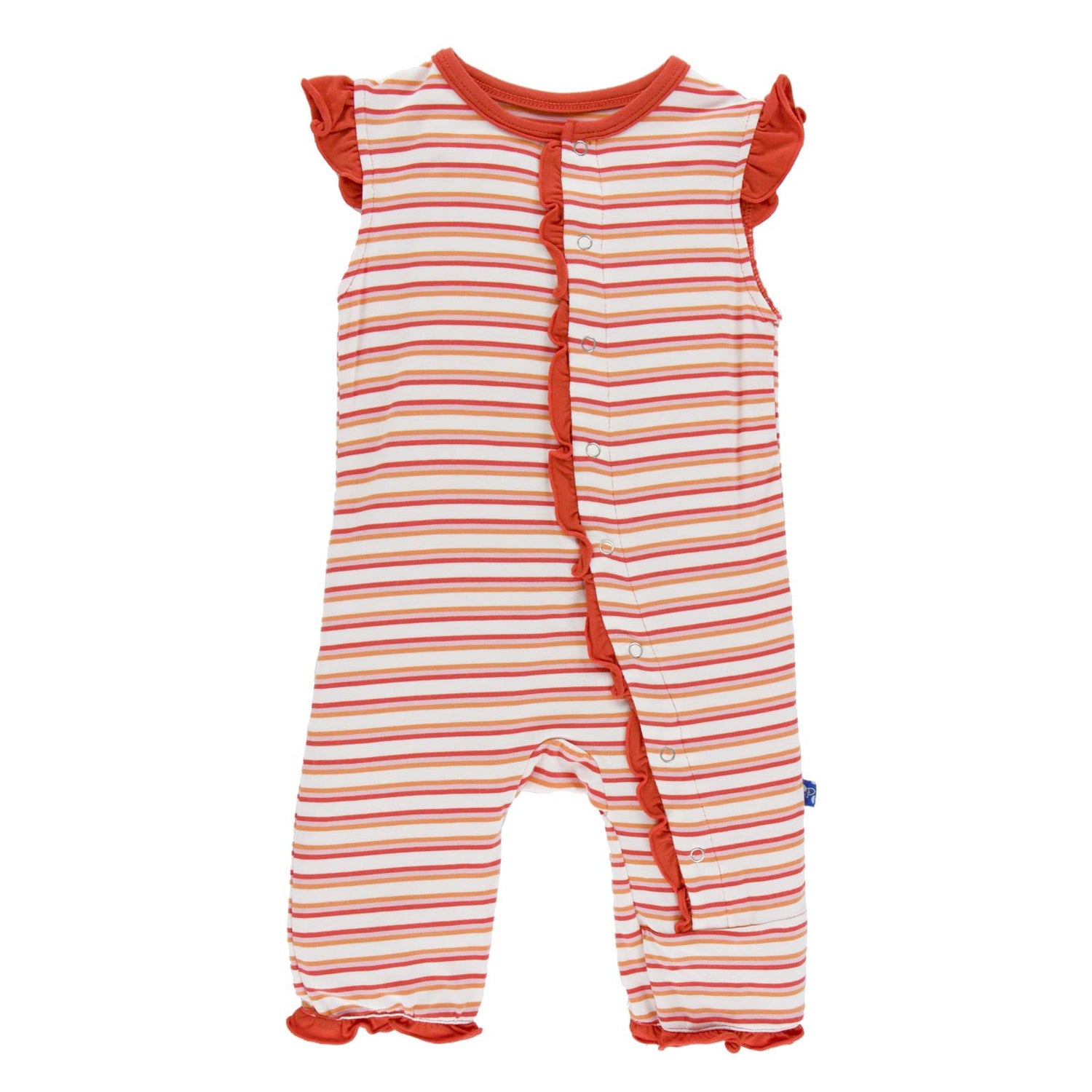 Print Ruffle Tank Coverall in Girl Freshwater Stripe