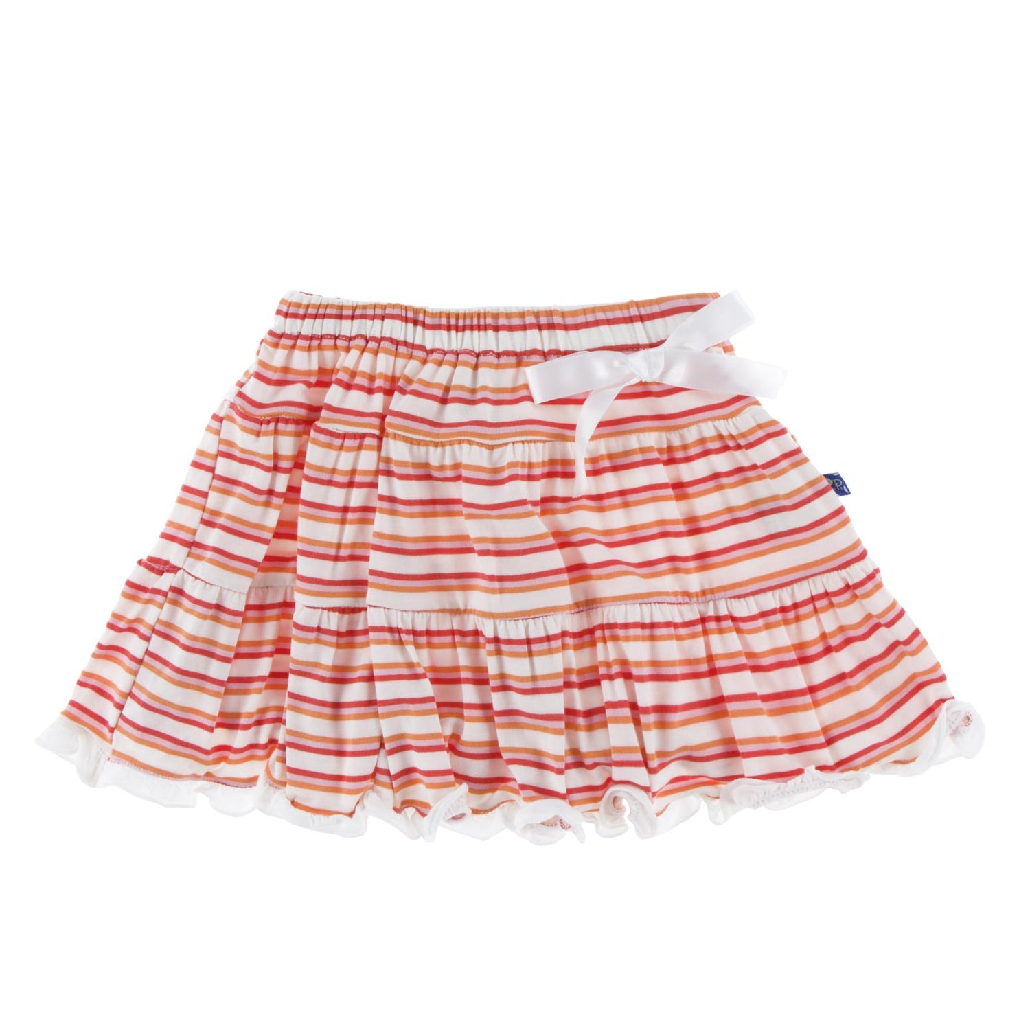 Print Tiered Skirt in Girl Freshwater Stripe