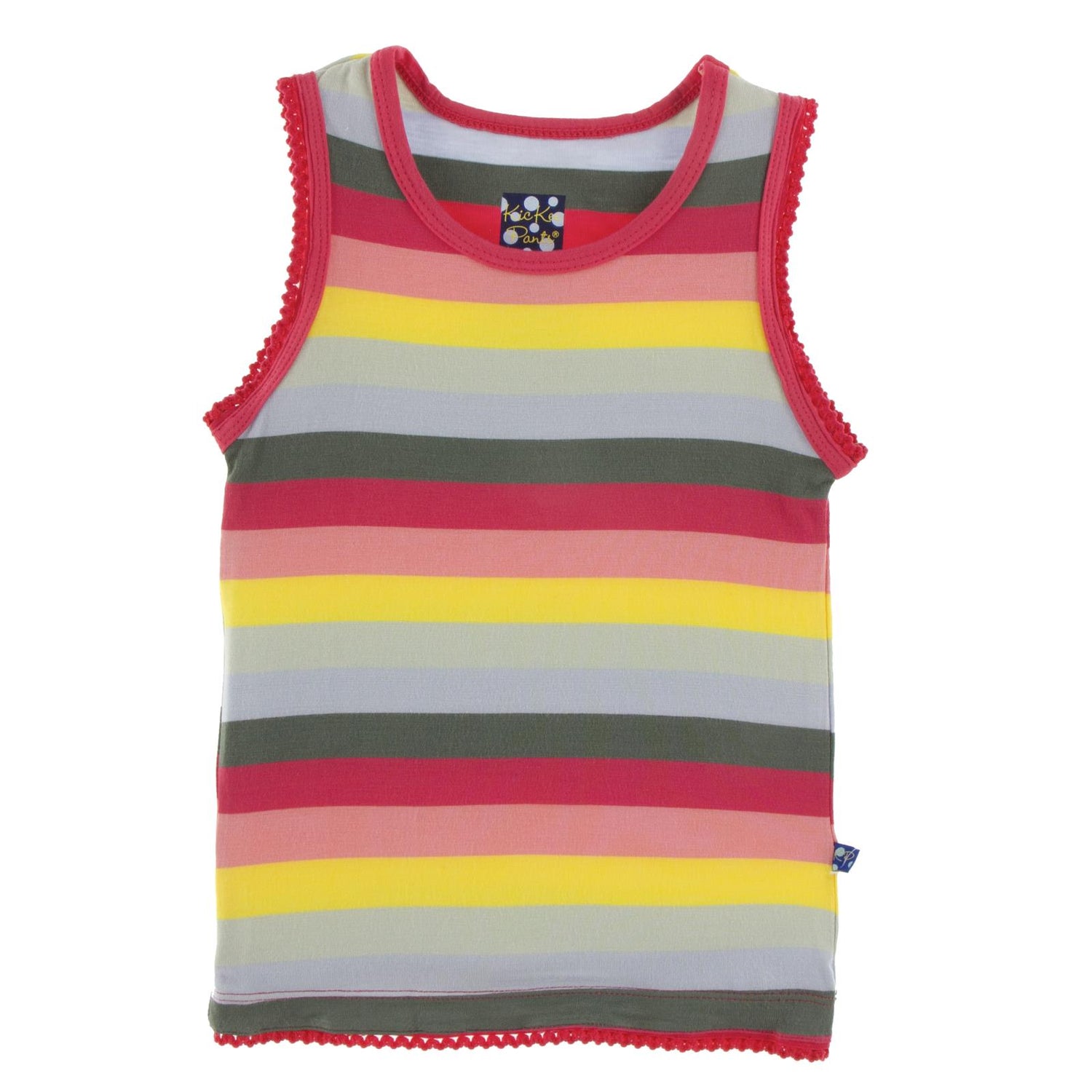 Print Scalloped Edge Tank in Biology Stripe