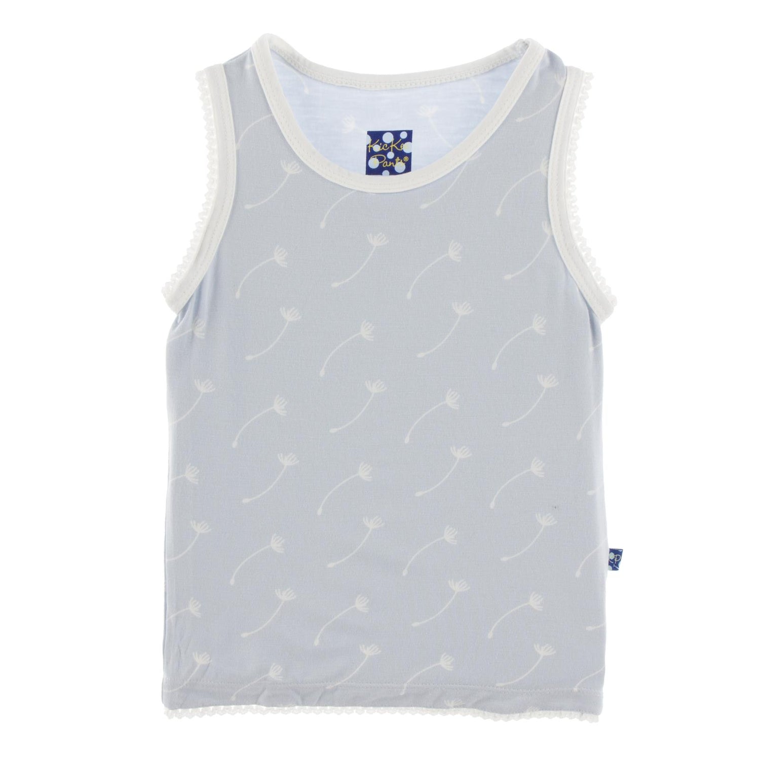 Print Scalloped Edge Tank in Dew Dandelion Seeds