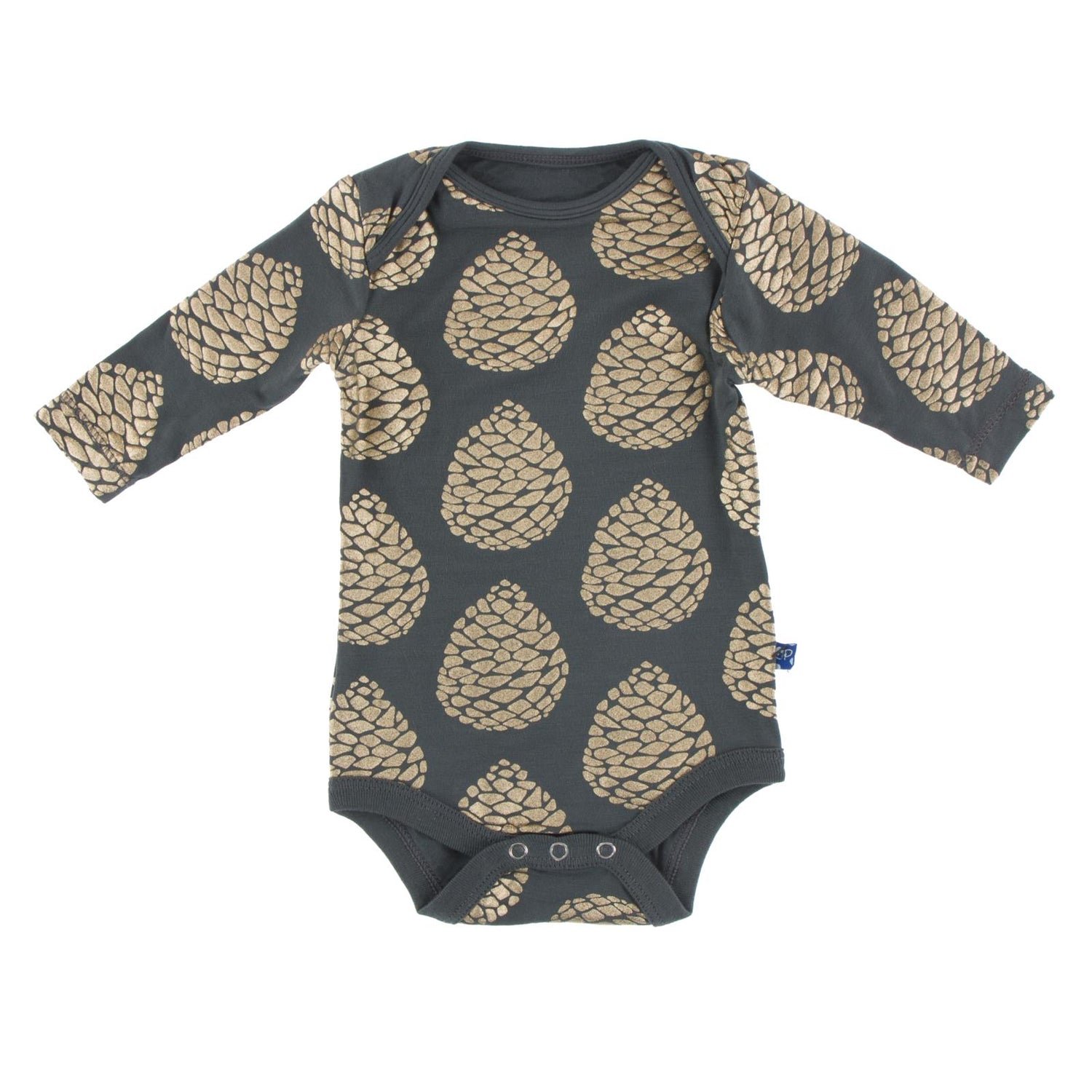 Print Long Sleeve One Piece in Pewter Pinecones