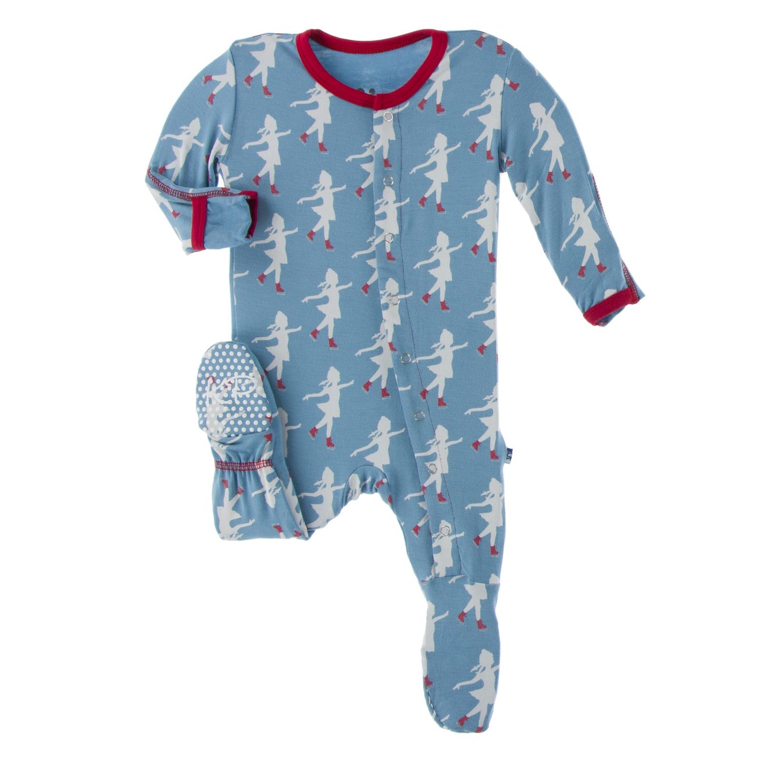 Print Footie with Snaps in Blue Moon Ice Skater