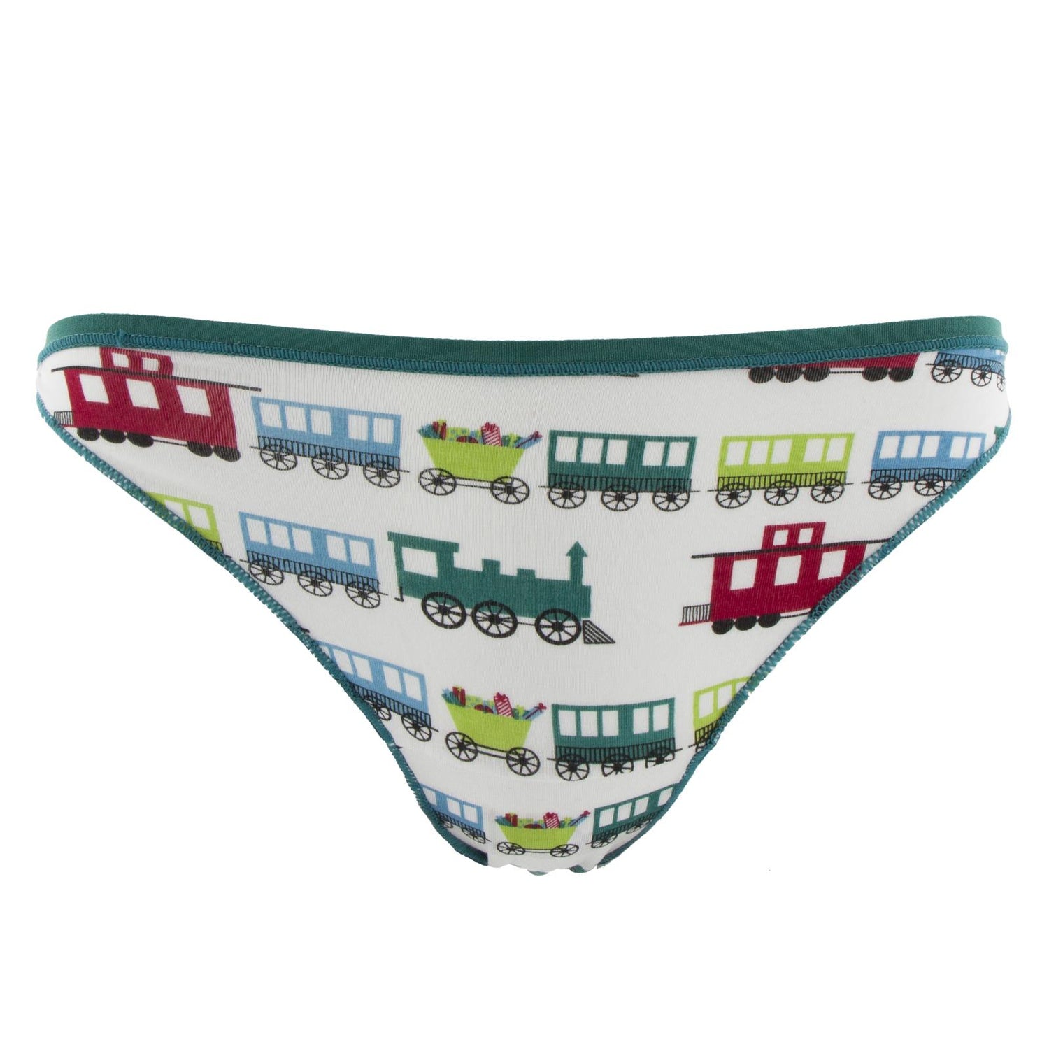 Print Women's Bikini Brief in Natural Toy Train