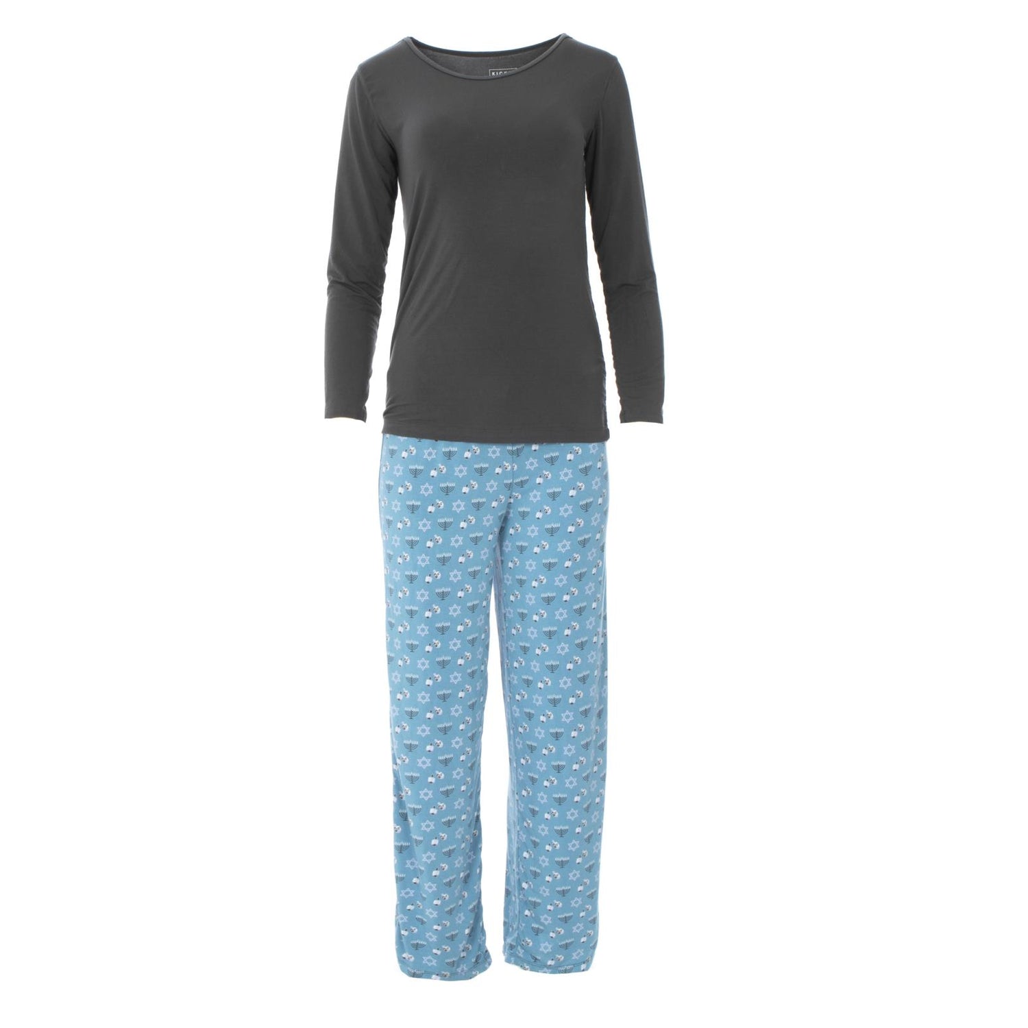 Long Sleeve Relaxed Tee & Pant Set in Blue Moon Hanukkah