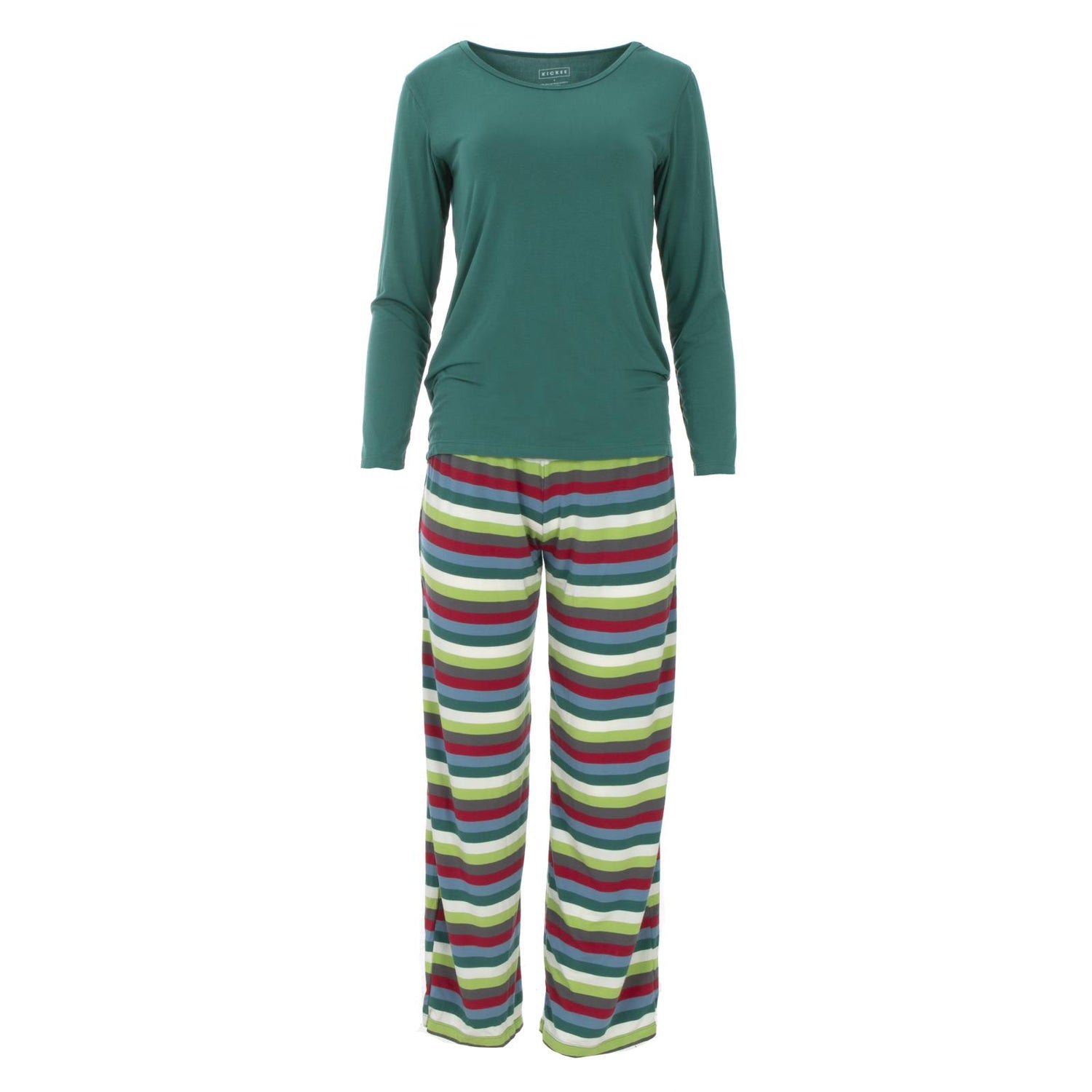 Long Sleeve Relaxed Tee & Pant Set in 2020 Multi Stripe (123663)