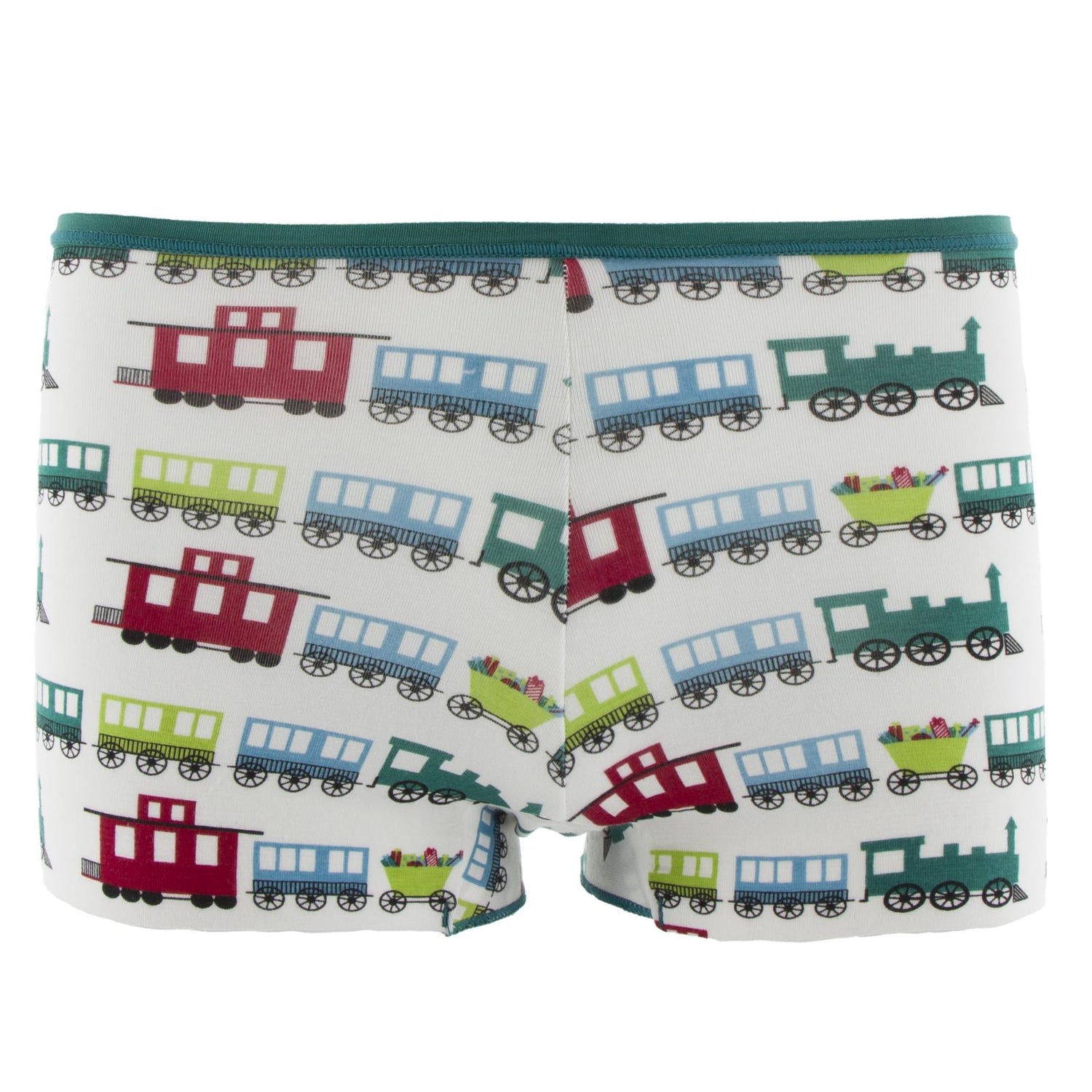 Print Women's Boy Short Underwear in Natural Toy Train