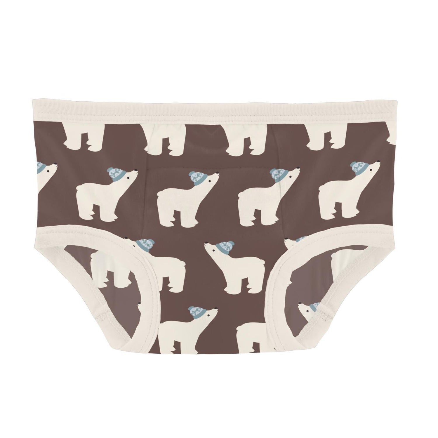 Print Training Pants in Coffee Polar Bears