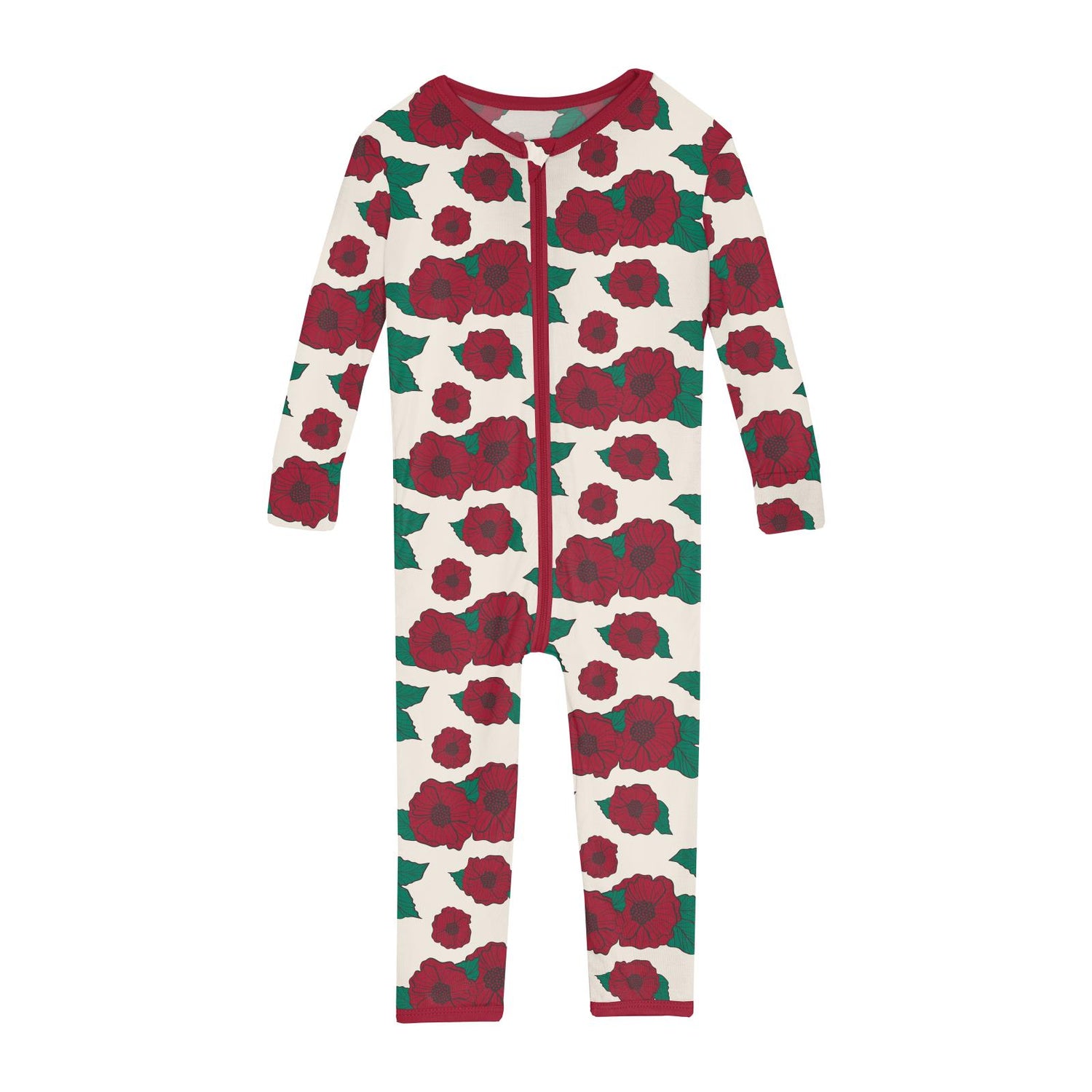 Print Convertible Sleeper with Zipper in Holiday Poppies