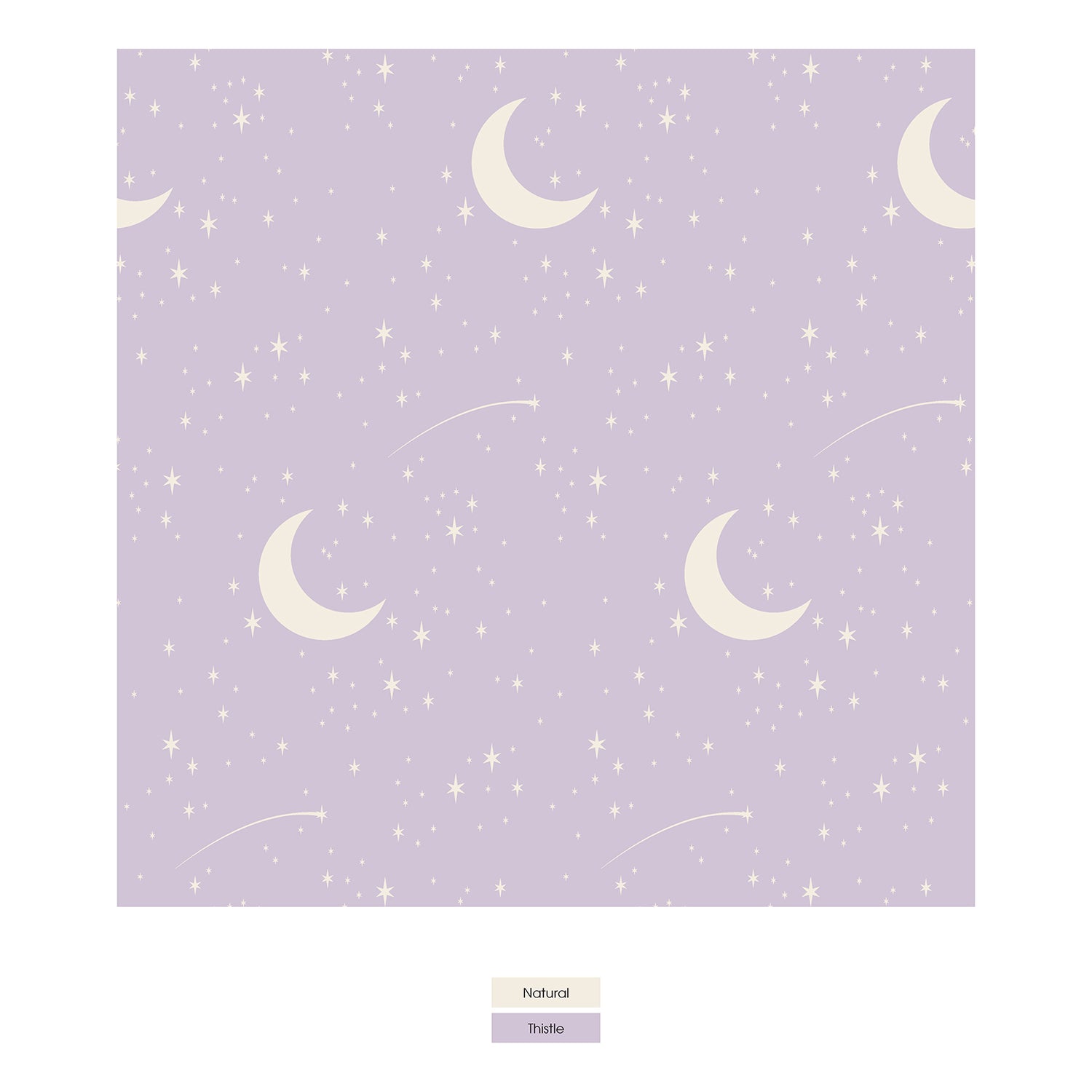 Print Short Sleeve Kimono Pajama Set in Thistle Starry Sky & Moon (324574)