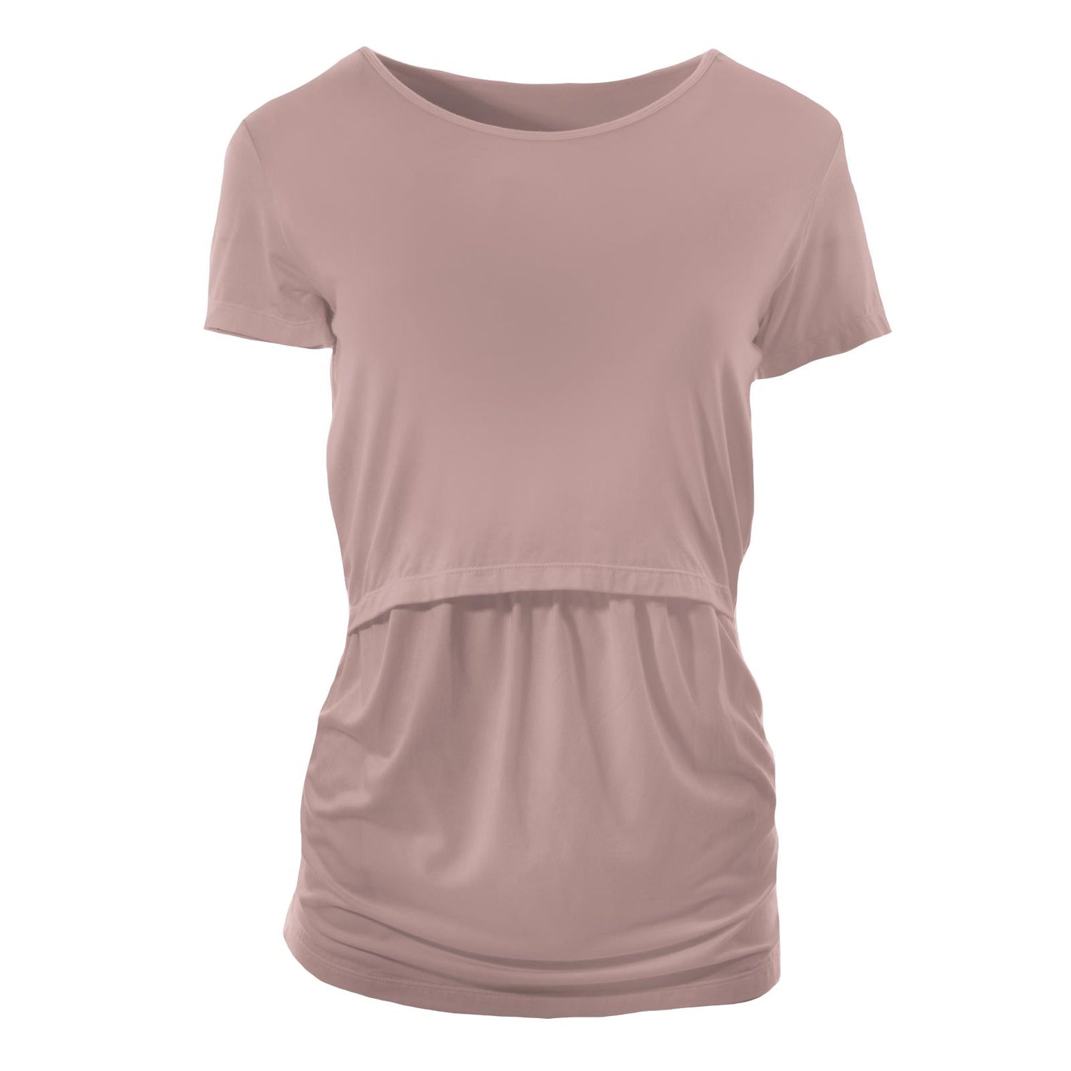 Women's Solid Short Sleeve Nursing Tee in Antique Pink