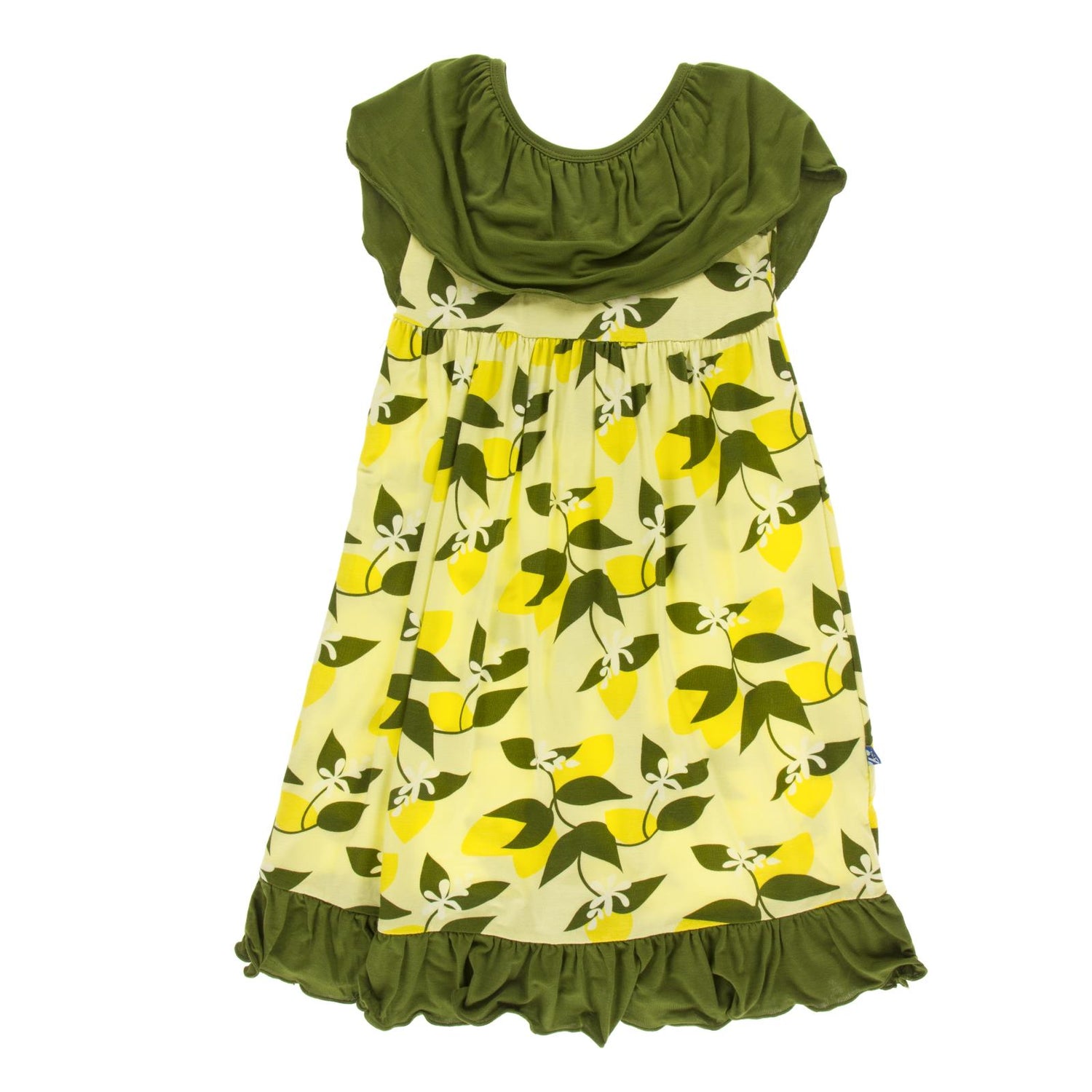 Print Italian Villa Dress in Lime Blossom Lemon Tree