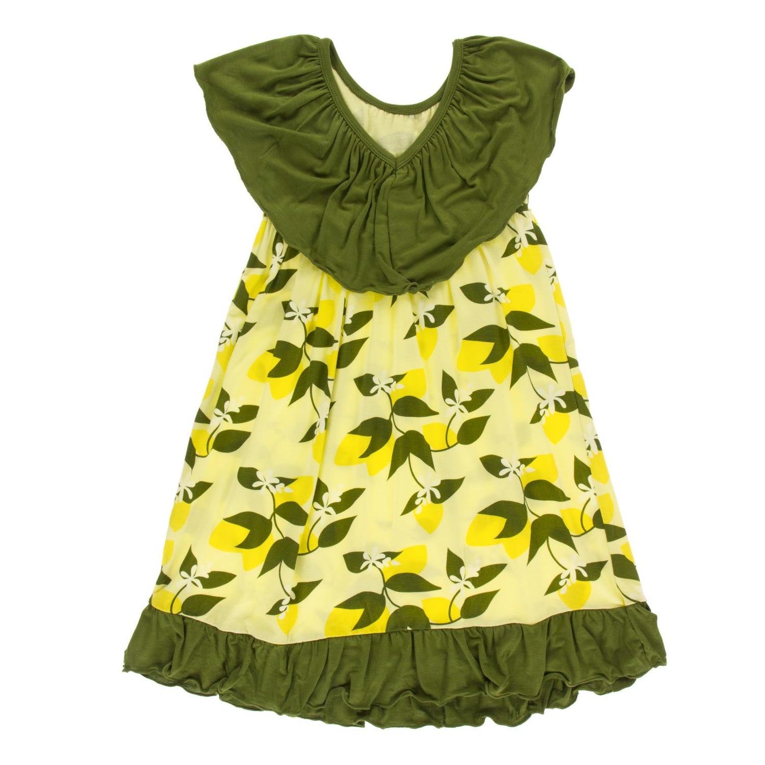 Print Italian Villa Dress in Lime Blossom Lemon Tree