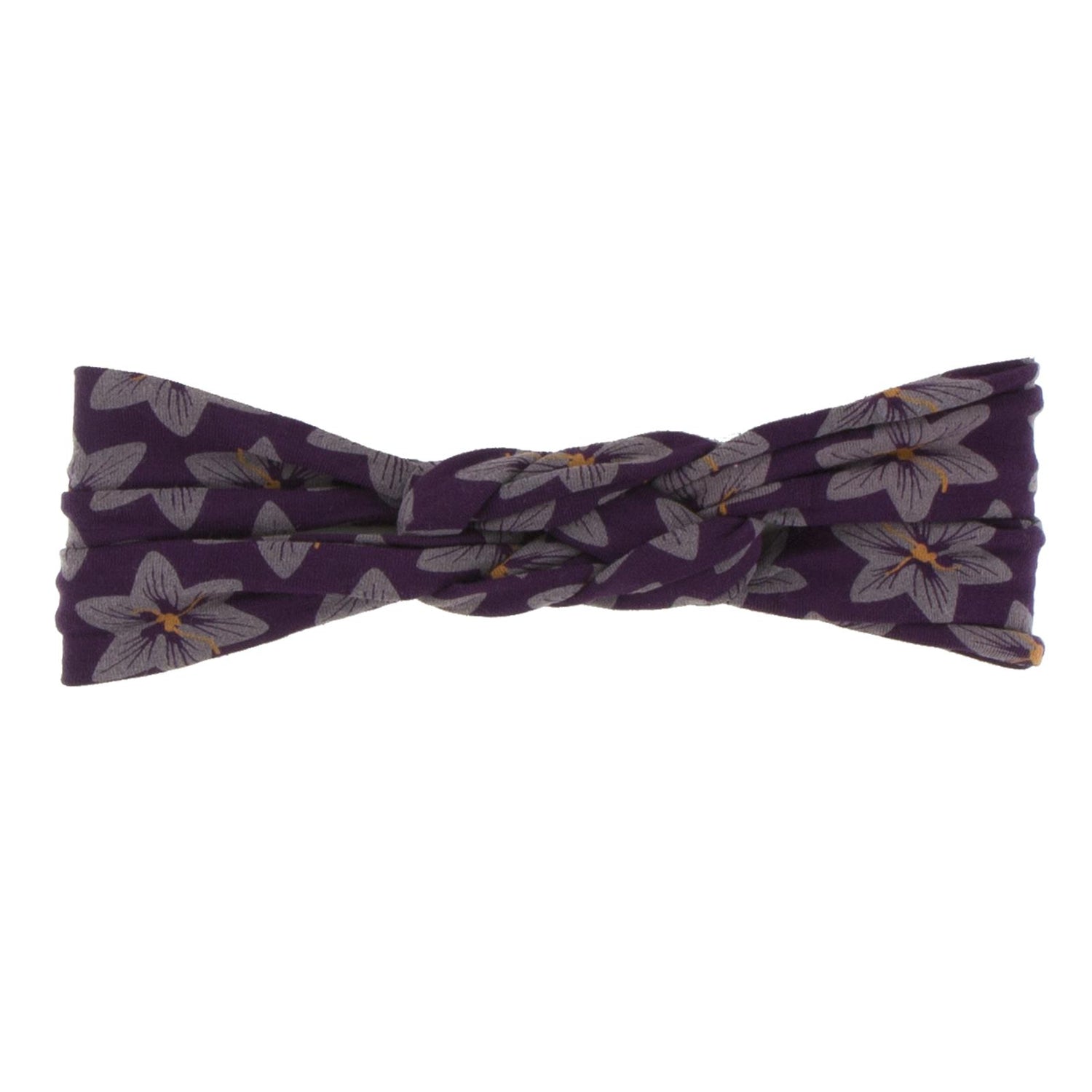 Print Knot Headband in Wine Grapes Saffron