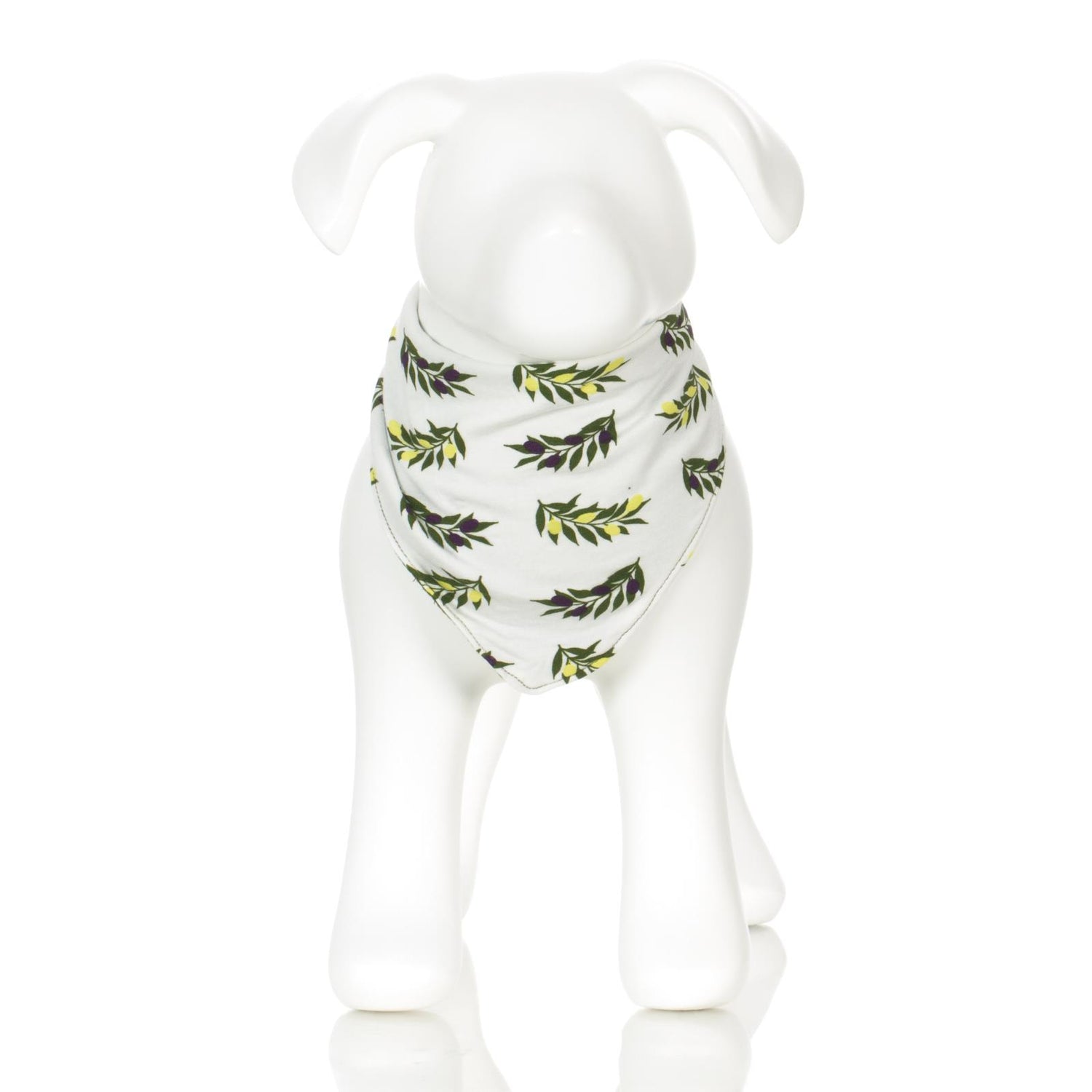 Print Dog Bandana in Natural Olive Branch