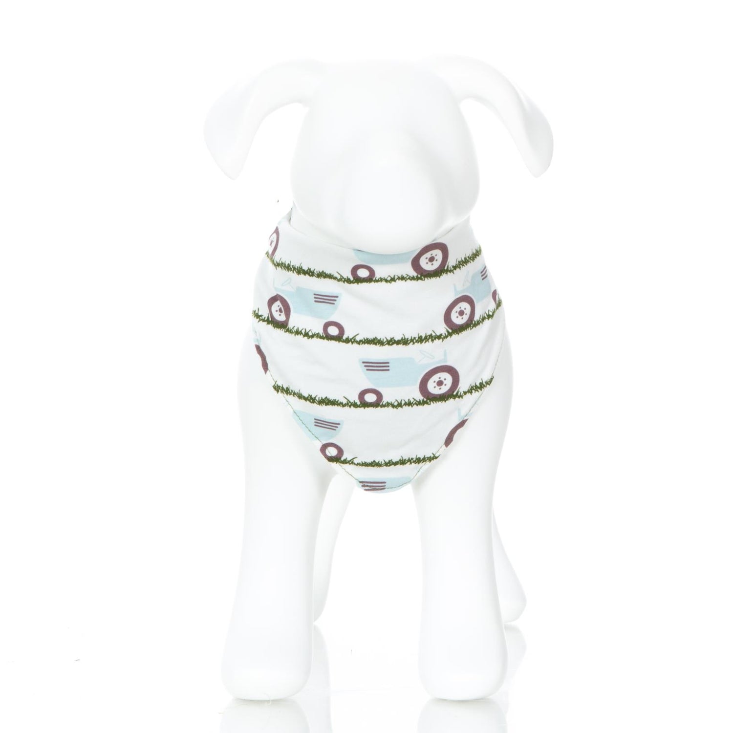 Print Dog Bandana in Natural Tractor and Grass