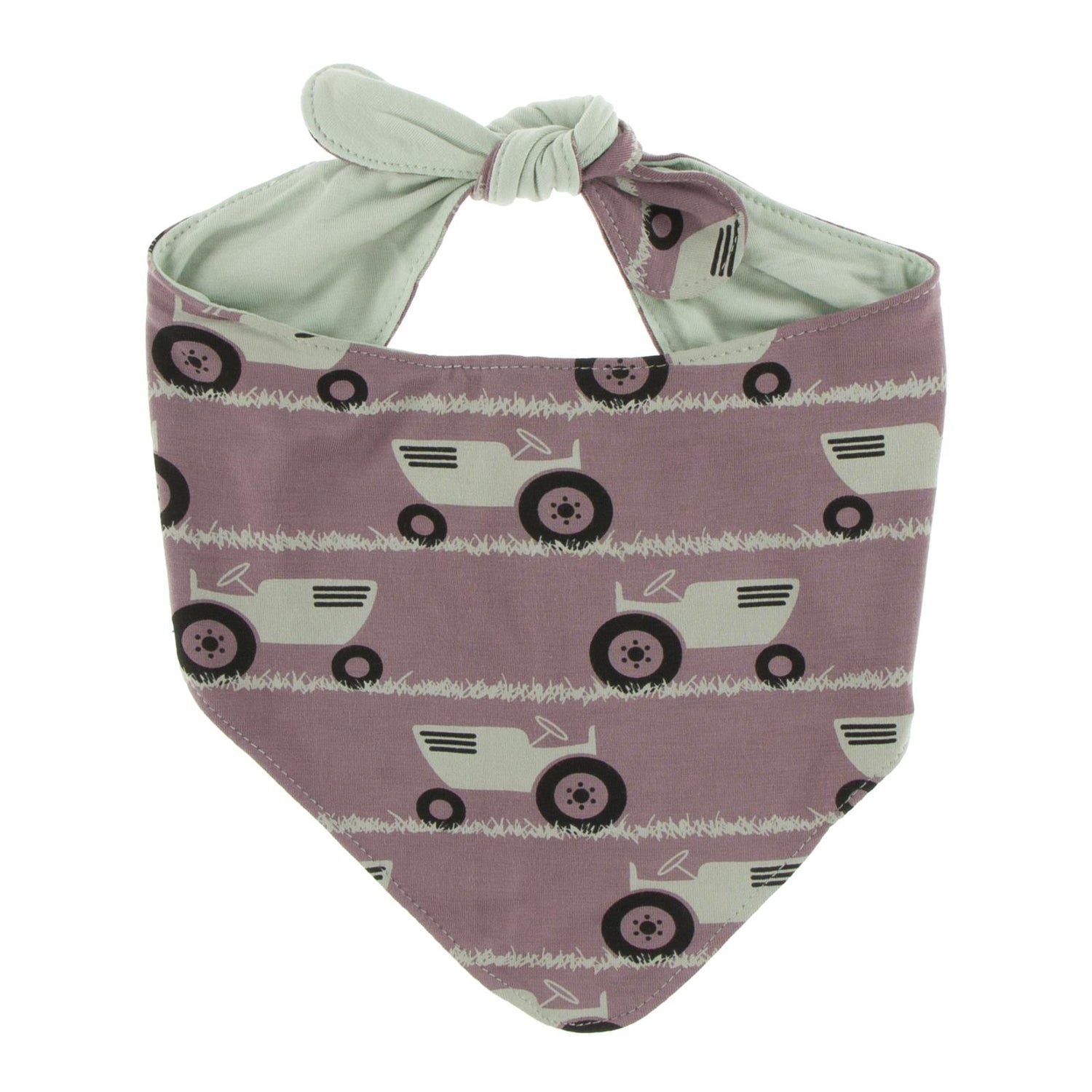 Print Dog Bandana in Raisin Tractor and Grass