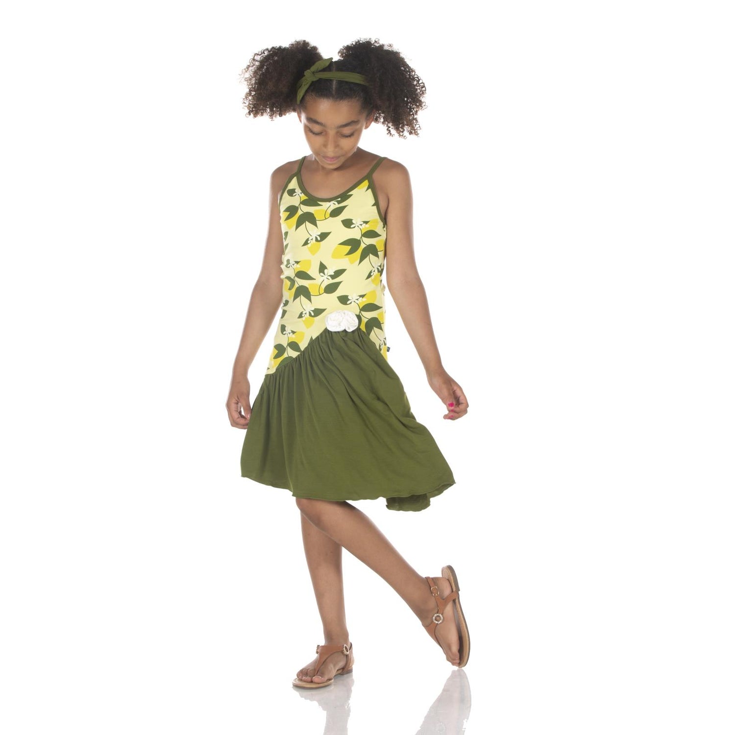 Print Luxe Tarantella Dress in Lime Blossom Lemon Tree