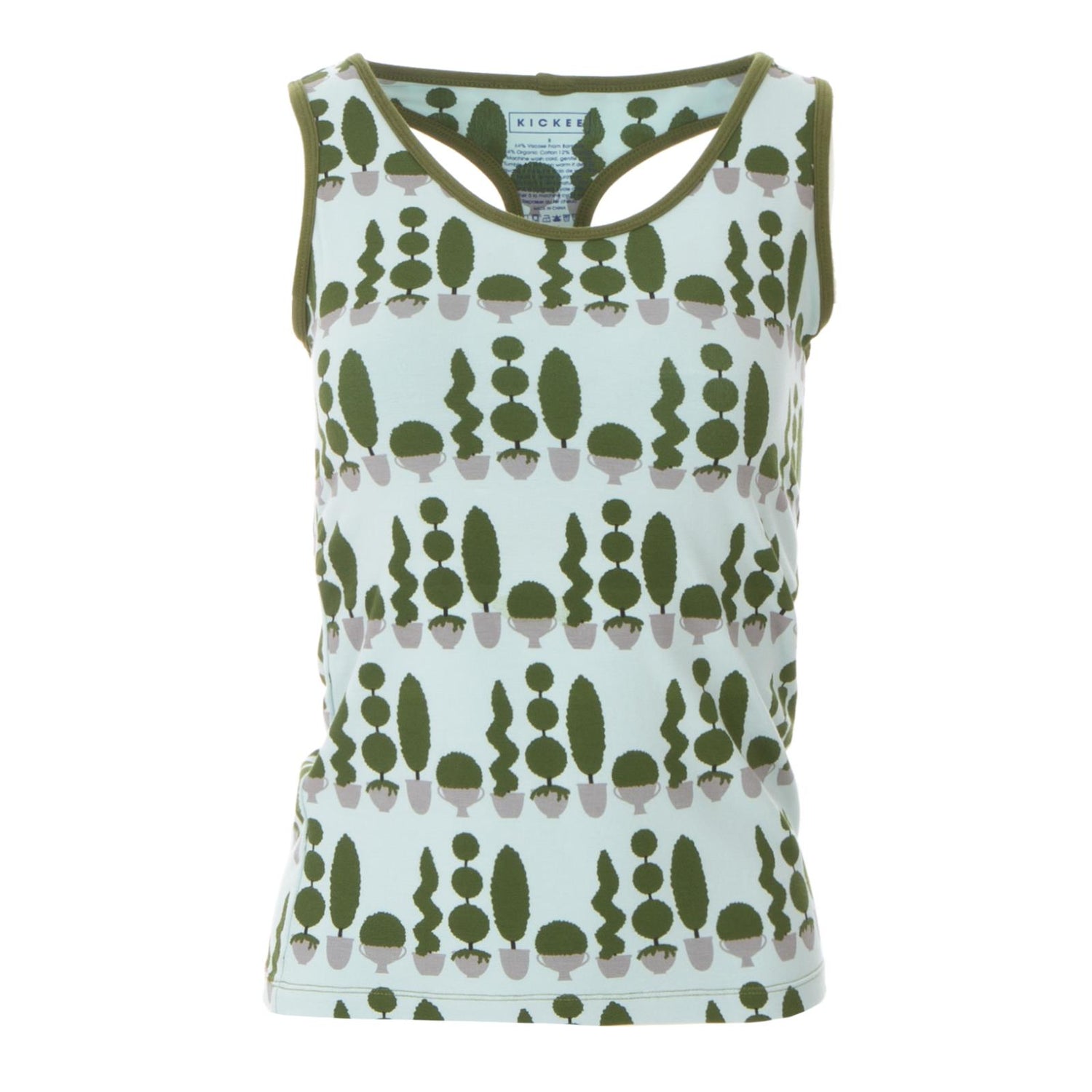 Print Women's Luxe Tank in Spring Sky Villa Garden