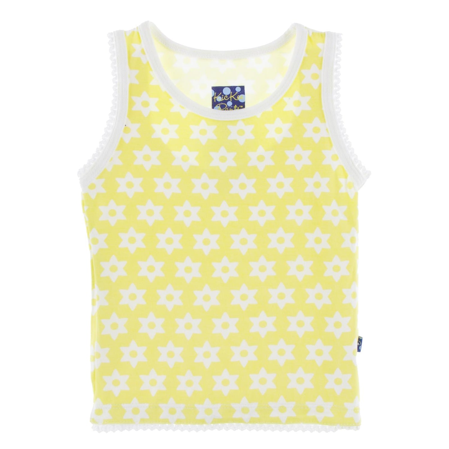 Print Scalloped Edge Tank in Lime Blossom Stellini