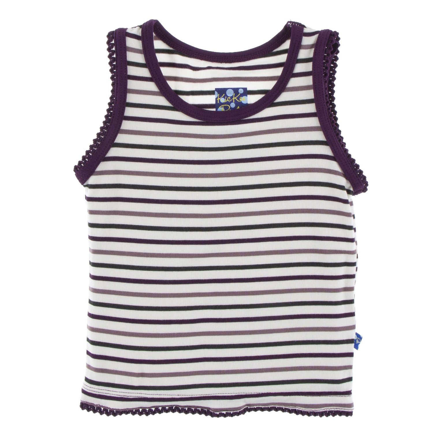 Print Scalloped Edge Tank in Tuscan Vineyard Stripe