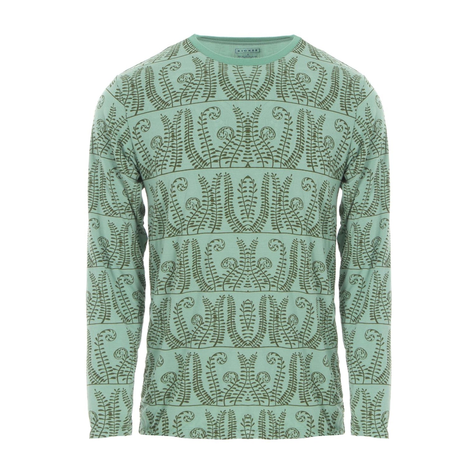 Men's Basic Print Long Sleeve Tee in Shore Ferns