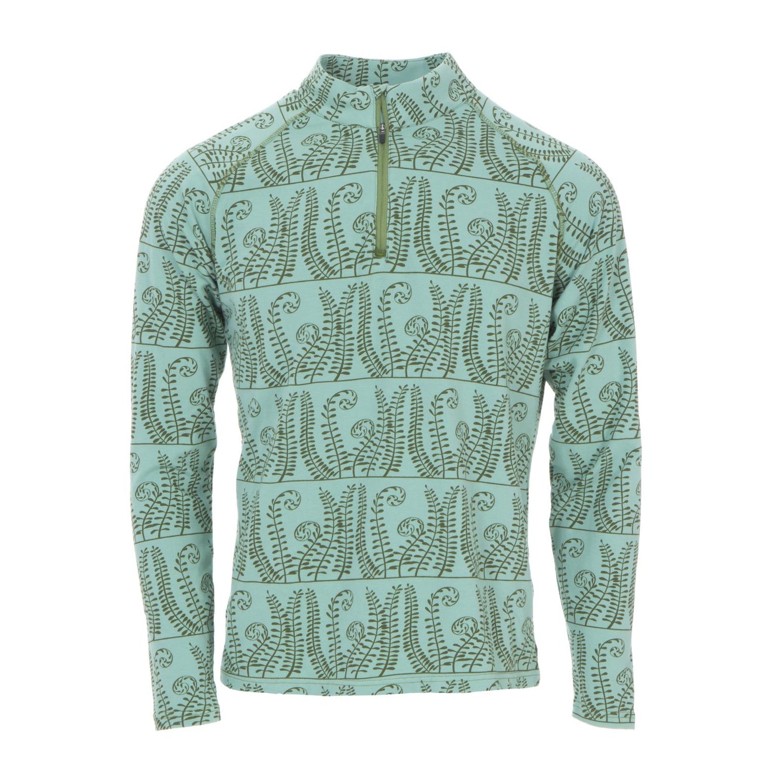 Print Men's Long Sleeve Luxe Jersey Sport Tee in Shore Ferns