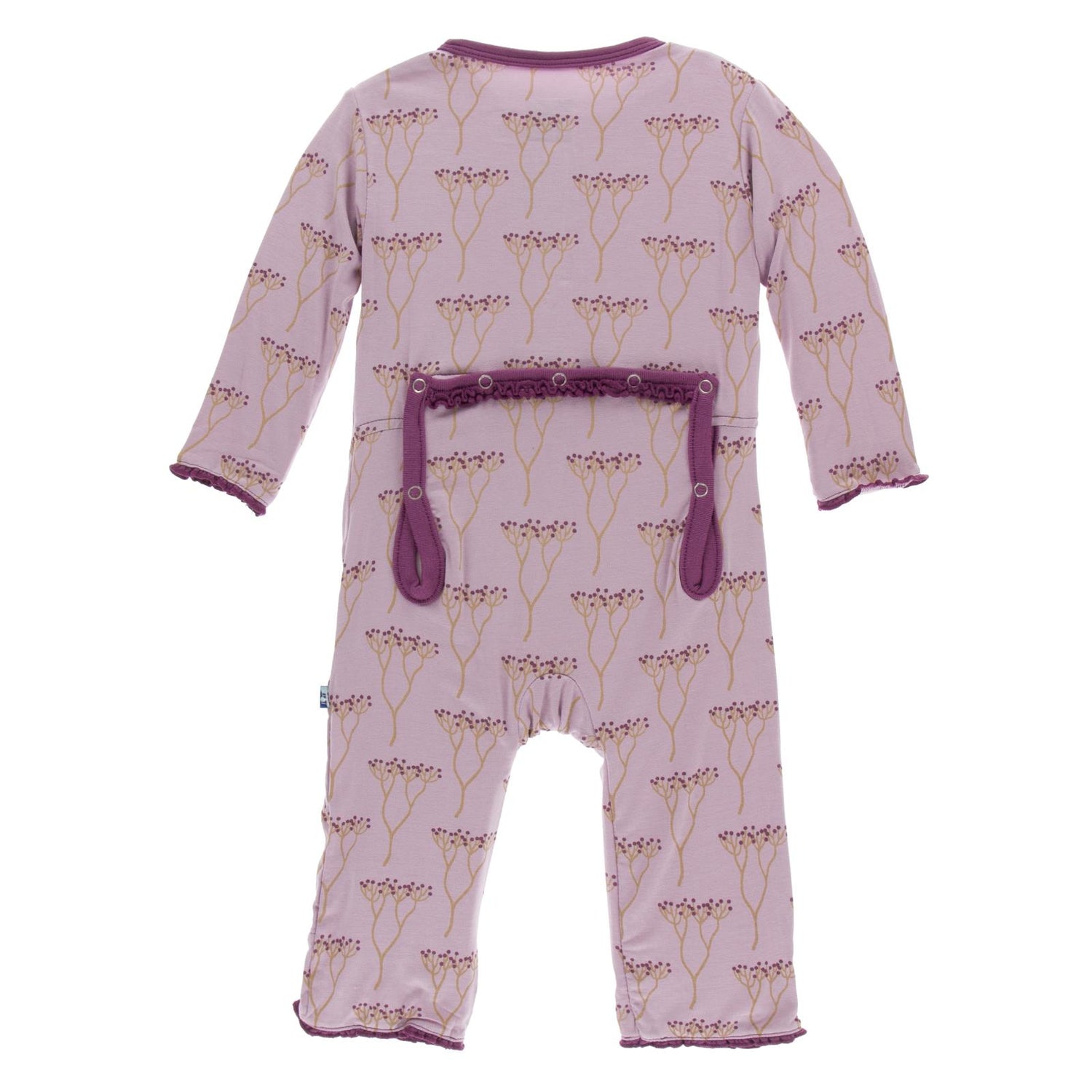 Print Muffin Ruffle Coverall with Zipper in Cooksonia