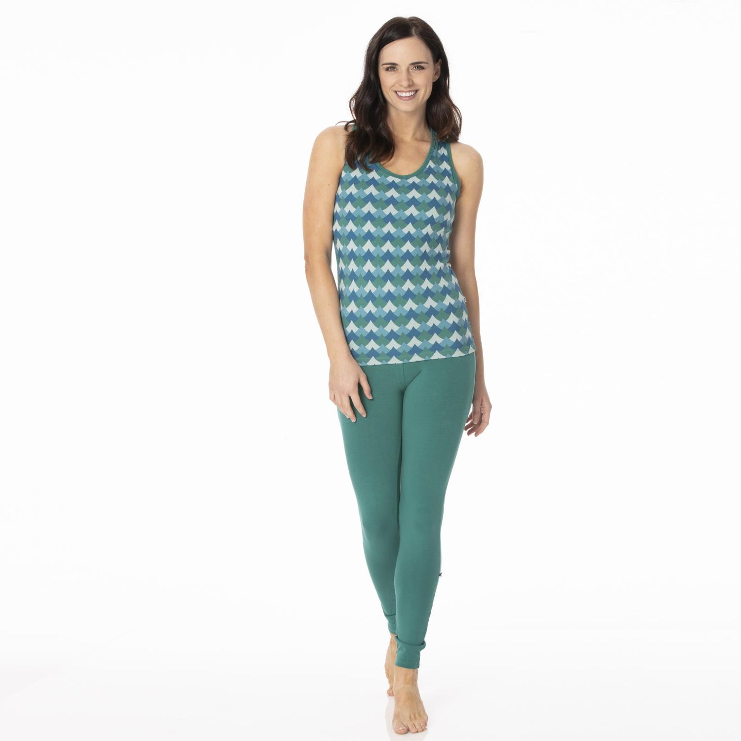 Print Women's Luxe Tank in Ivy Waves