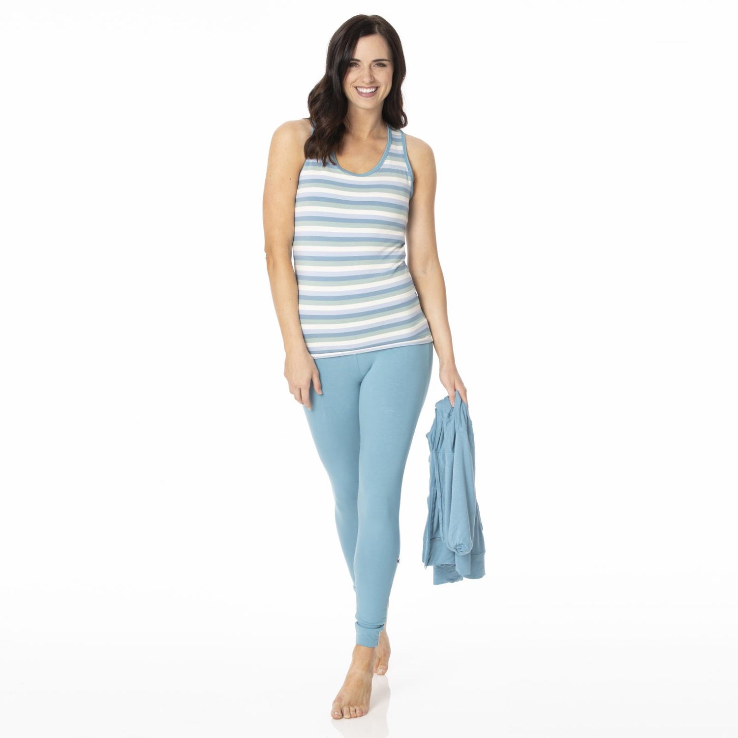 Print Women's Luxe Tank in Oceanography Stripe