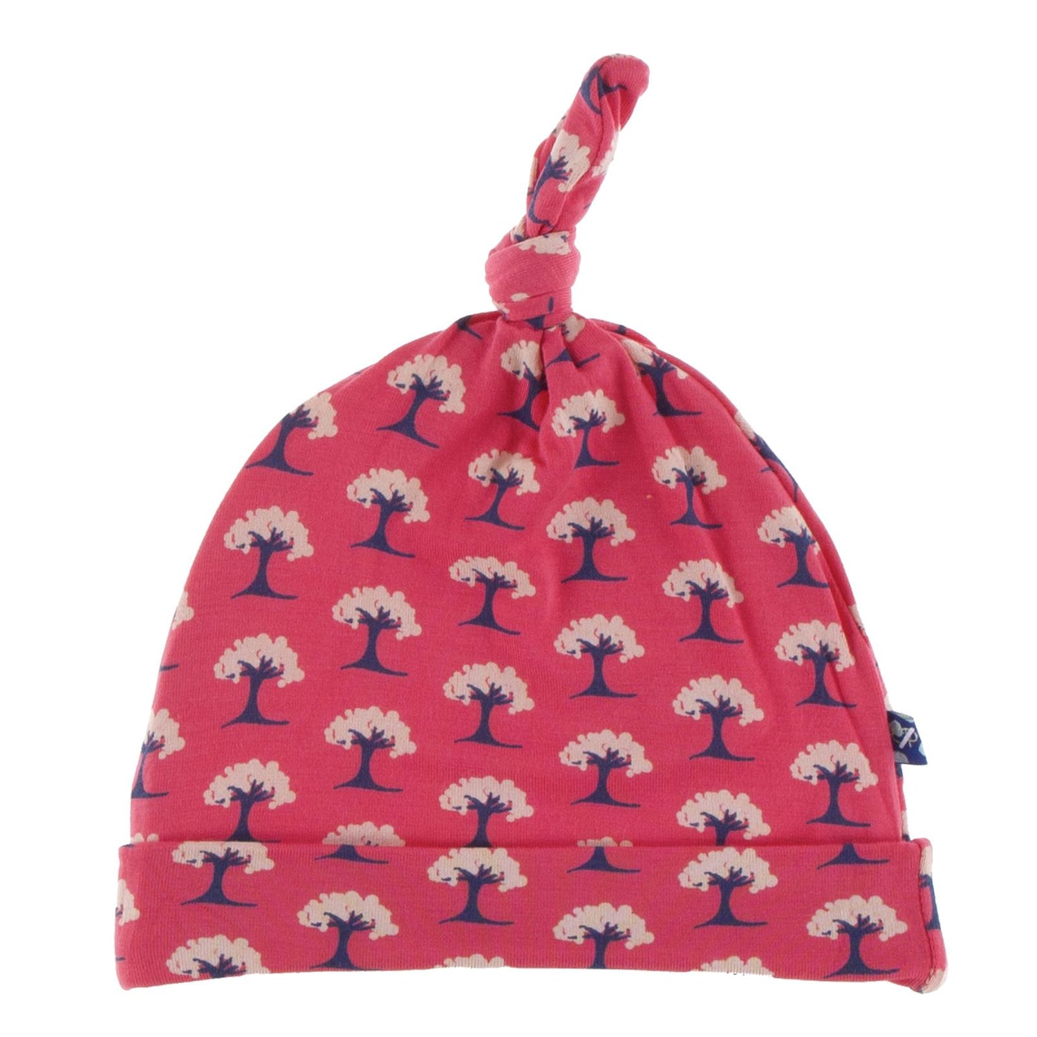 Print Knot Hat in Red Ginger Mini Trees