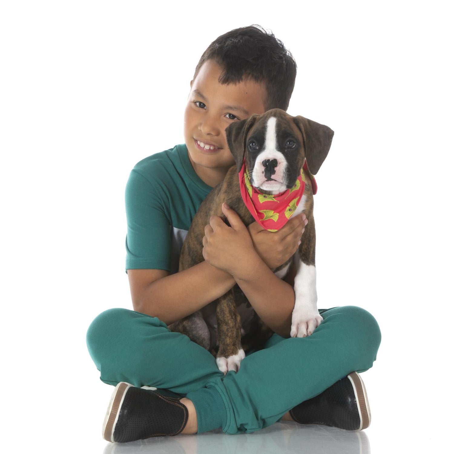 Print Dog Bandana in Red Ginger Ginkgo