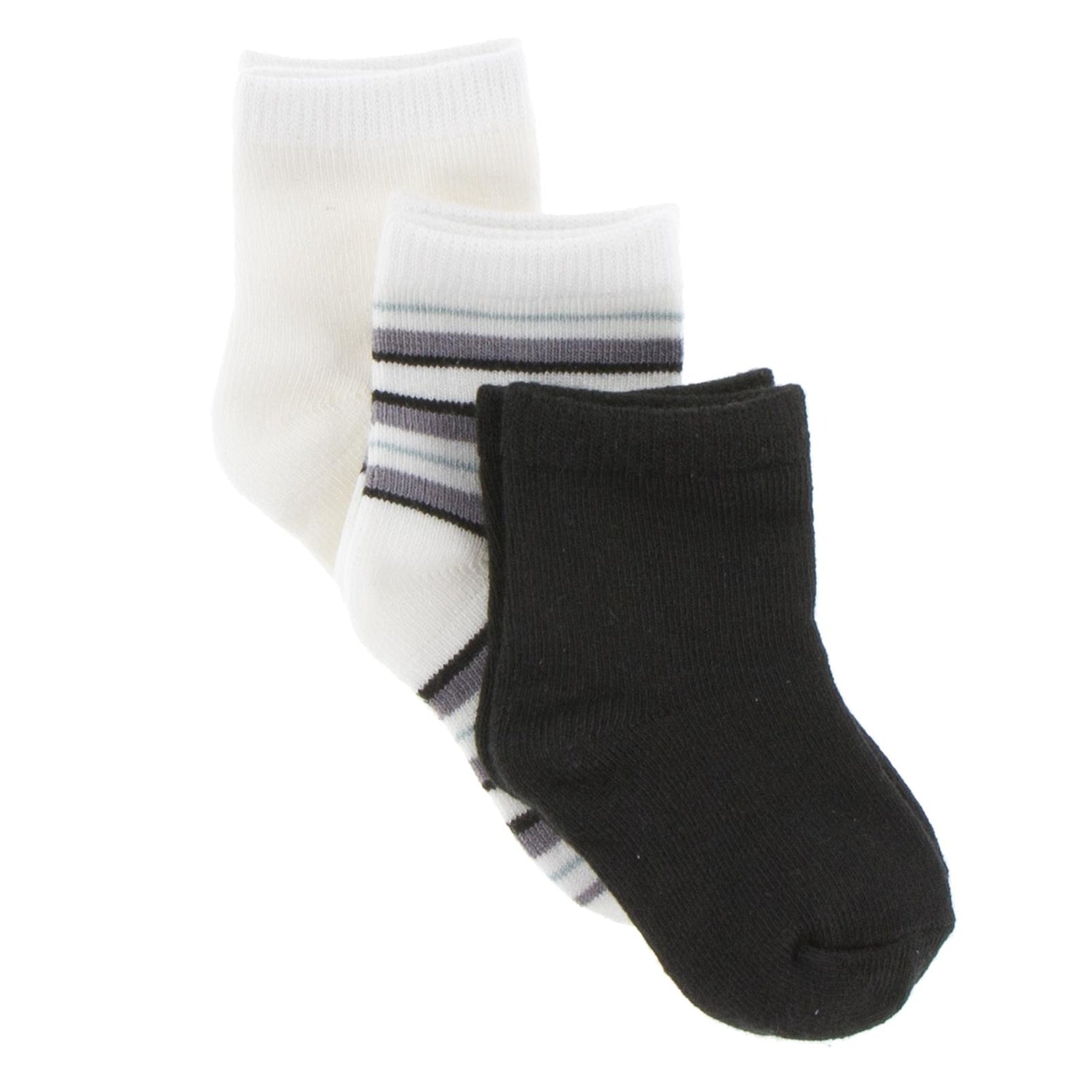 Socks (Set of 3) in Zebra, India Pure Stripe and Natural