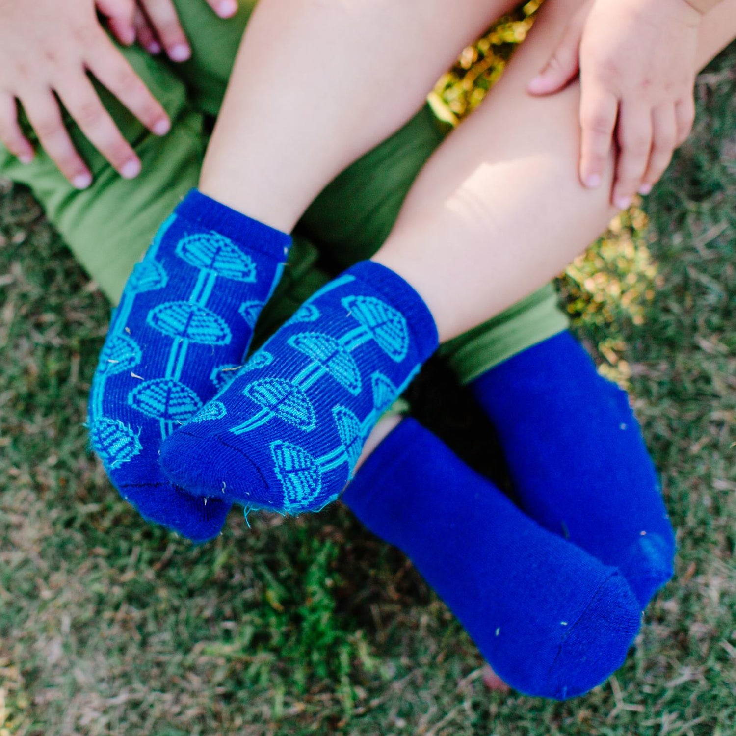 Low Ankle Sock Set in Navy, Neptune & Navy Leaf Lattice