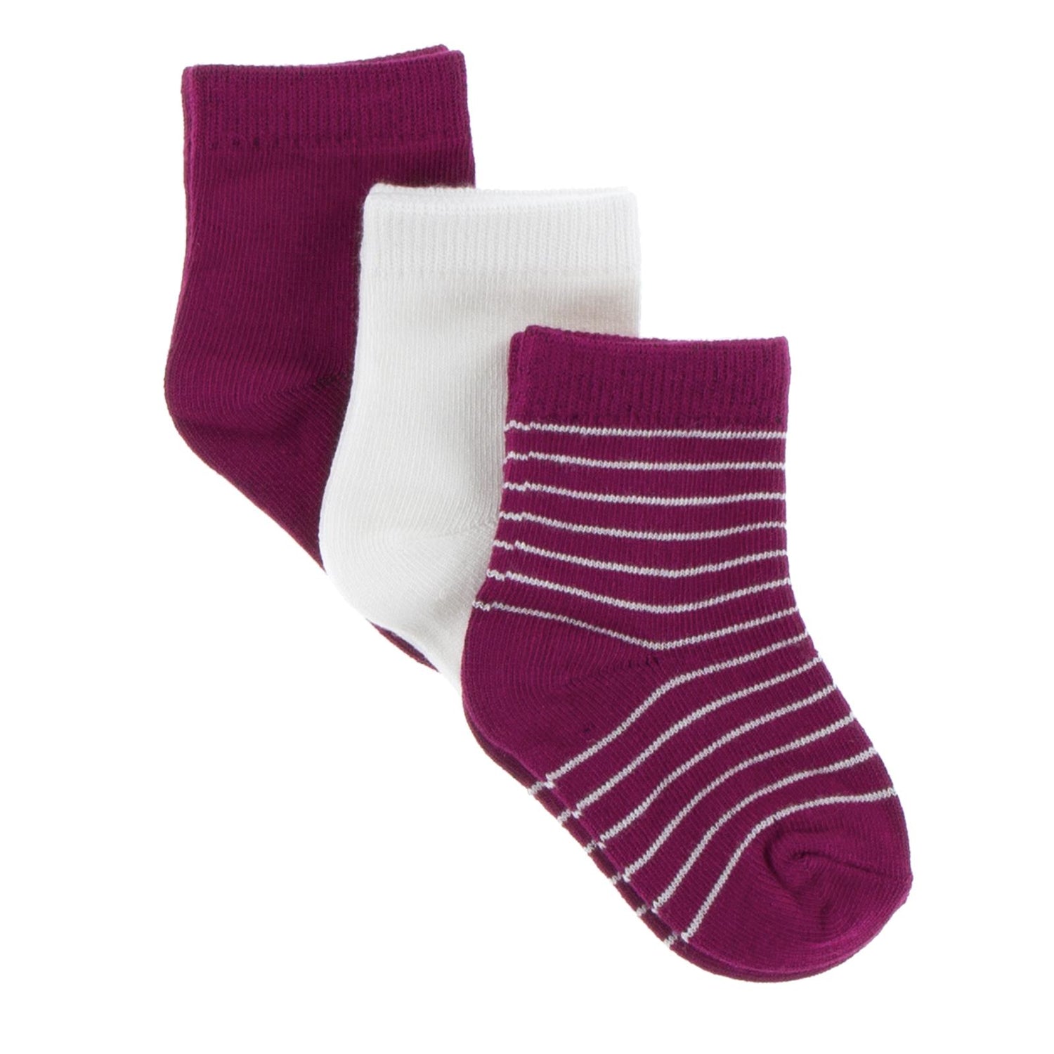 Socks (Set of 3) in Dragonfruit, Natural & Tokyo Dragonfruit Stripe (339211)