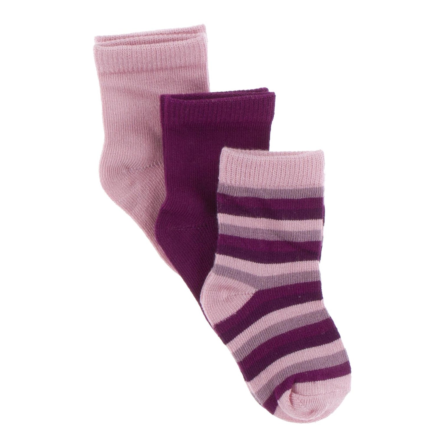 Socks (Set of 3) in Lotus, Orchid & Coral Stripe (339228)