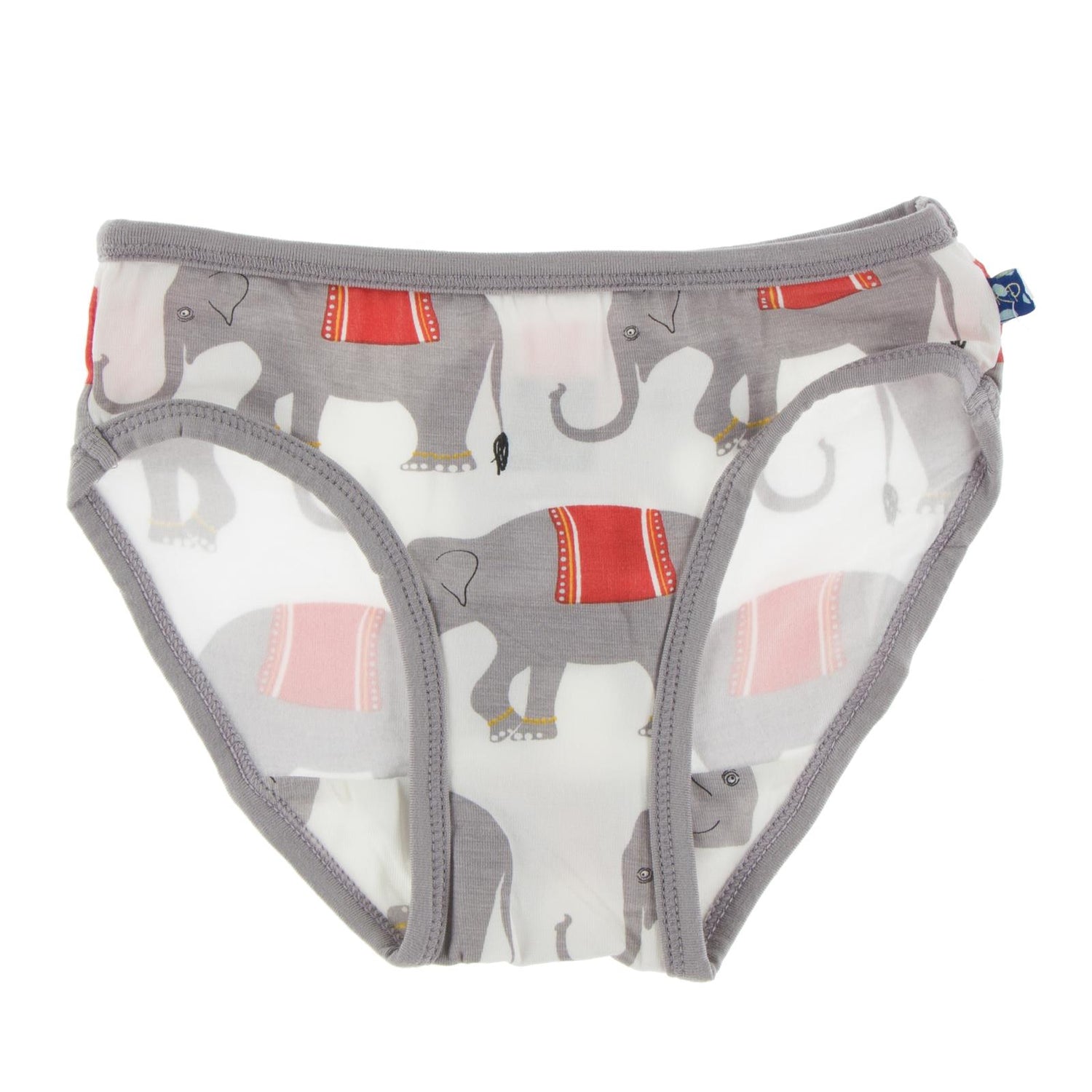 Print Girl Underwear in Natural Indian Elephant with Feather