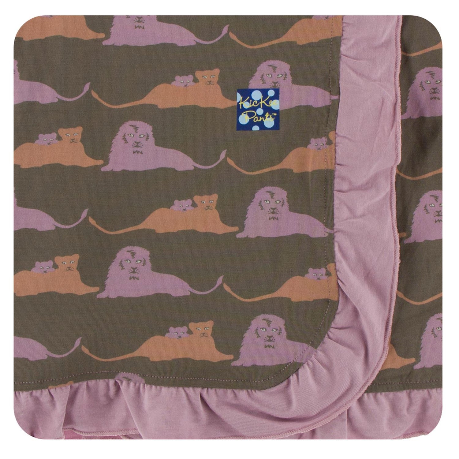 Print Ruffle Stroller Blanket in Lions