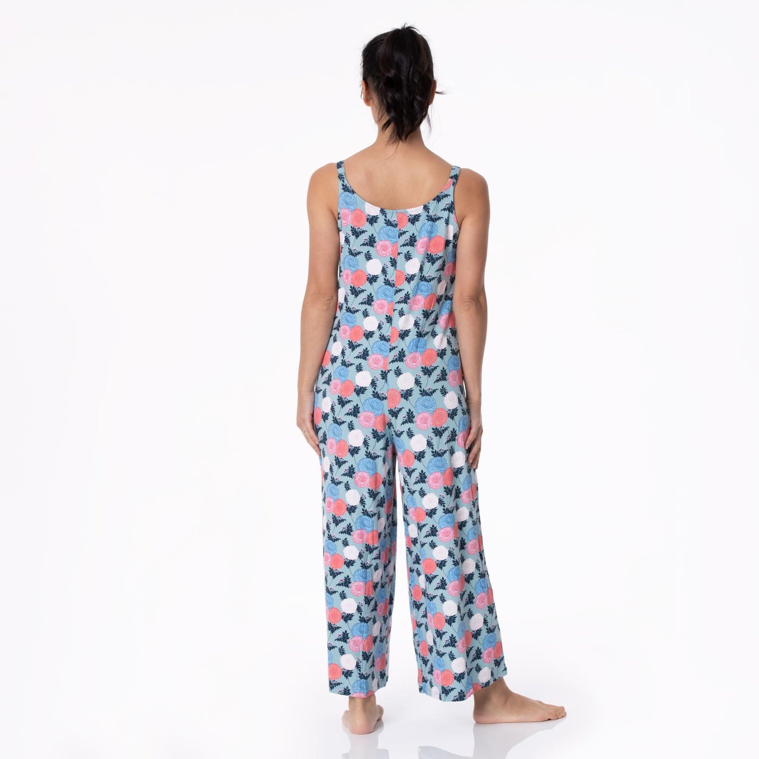 Women's Print Lounge Romper in Stormy Sea Enchanted Floral