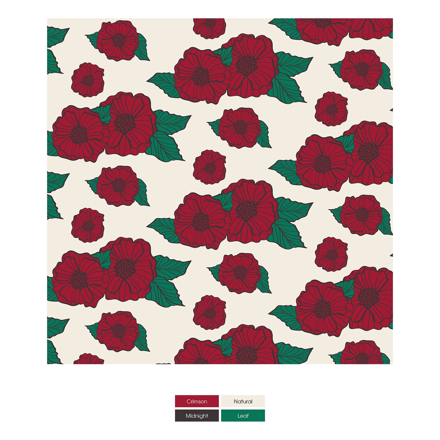 Print Convertible Sleeper with Zipper in Holiday Poppies