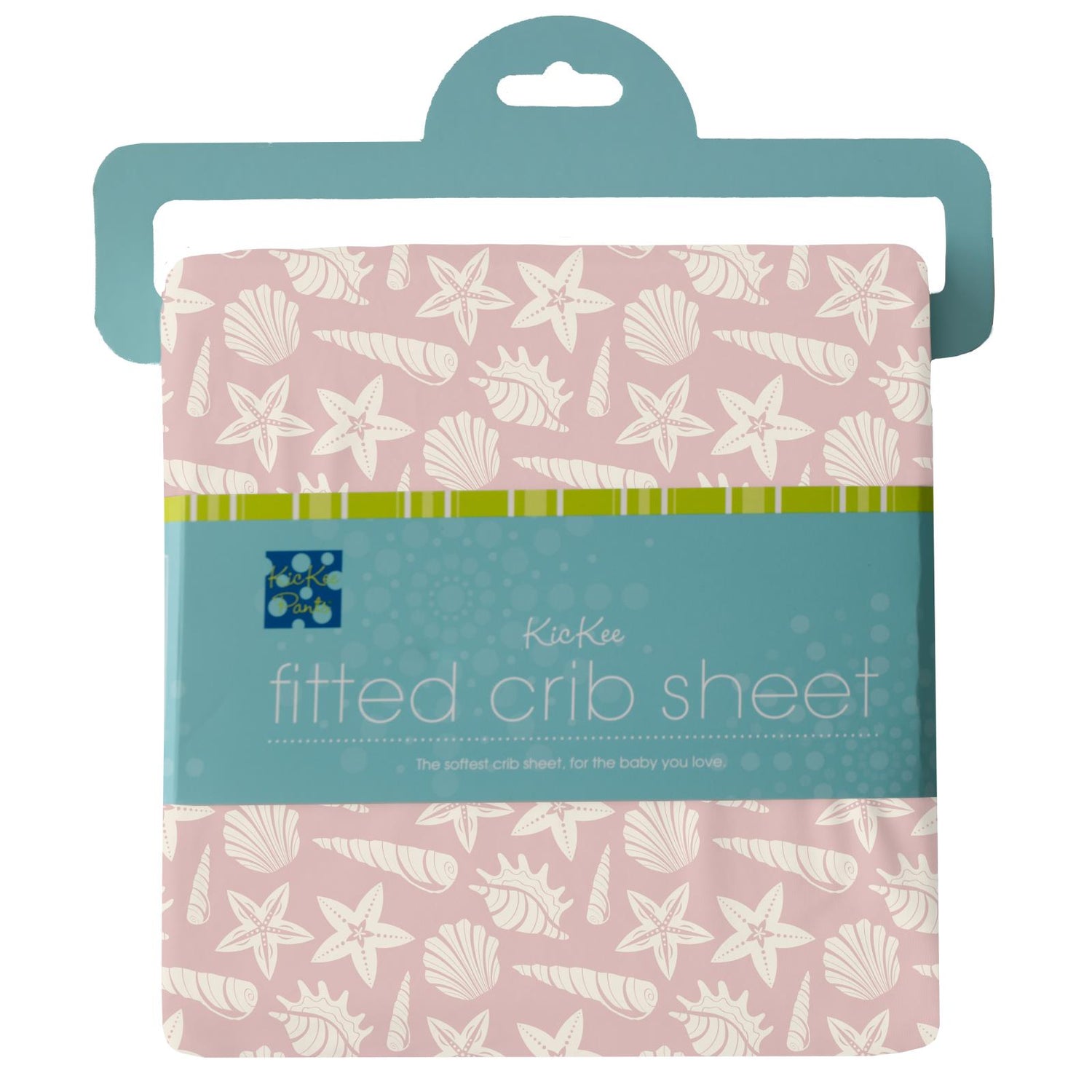 Print Grow-with-Me Crib to Twin Fitted Sheet in Baby Rose Shells & Starfish