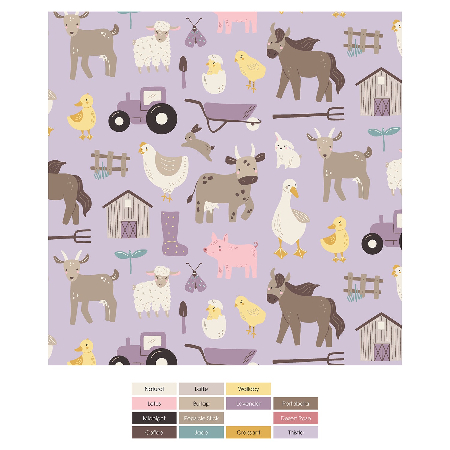 Print Muffin Ruffle Coverall with 2 Way Zipper in Thistle Morning on the Farm (317072)
