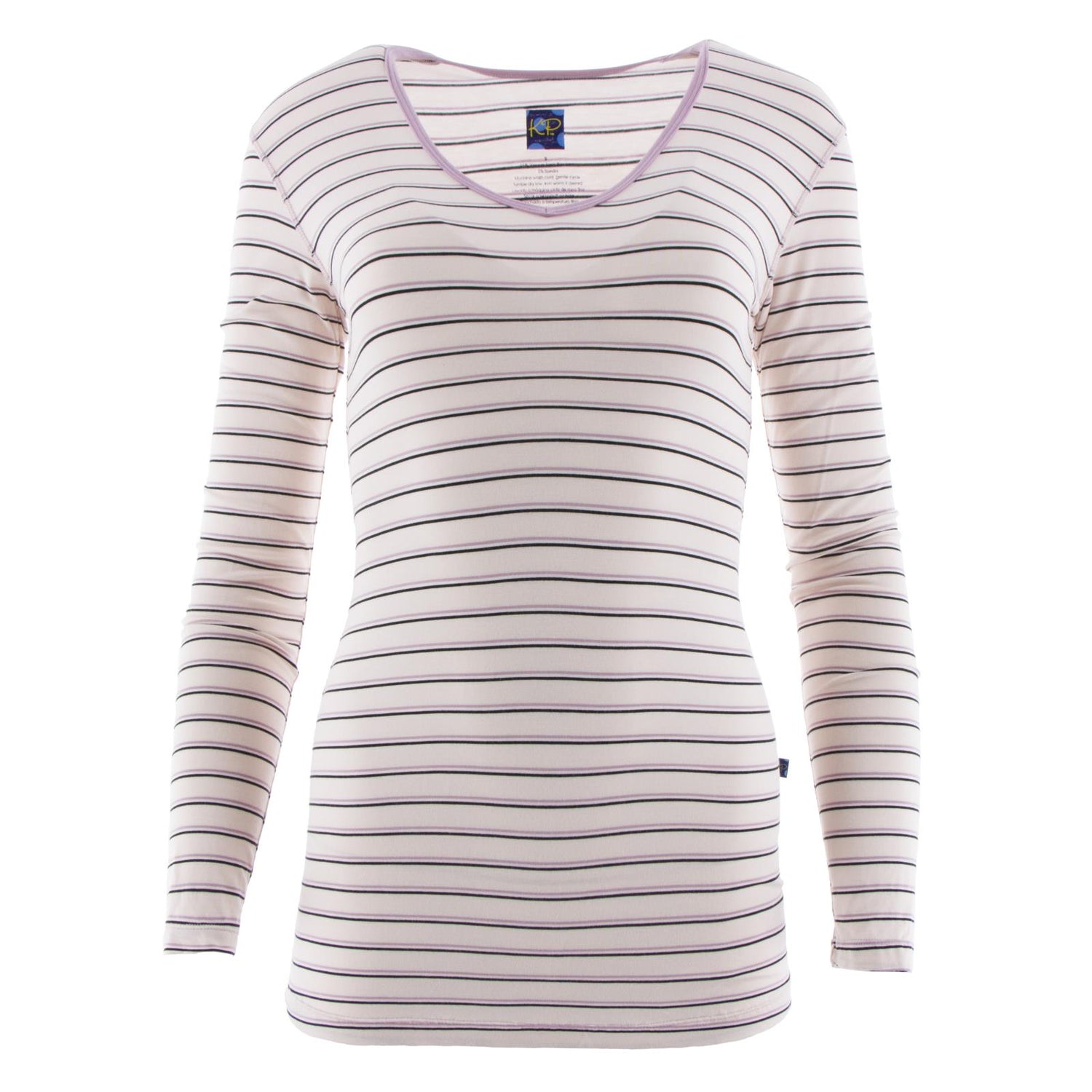 Print Long Sleeve One Tee in Girl Parisian Stripe (170463)