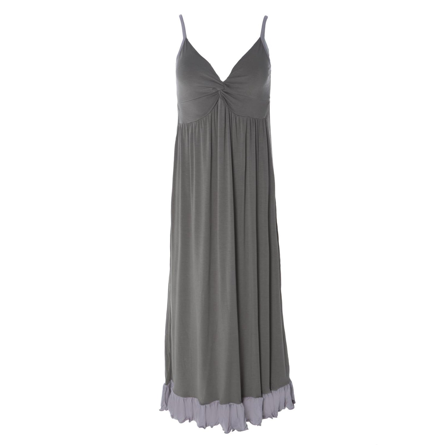 Ruffle Nightgown in Cobblestone with Feather