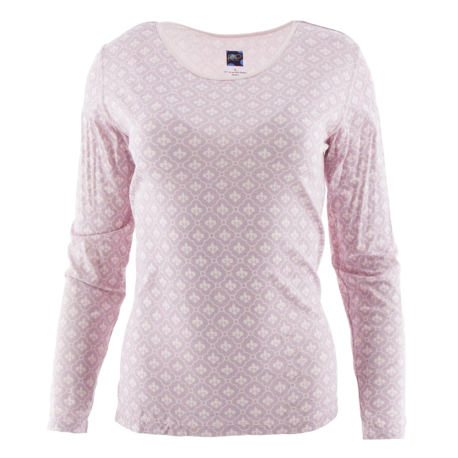 Print Relaxed Long Sleeve Tee in Fleur de Lis (170180)