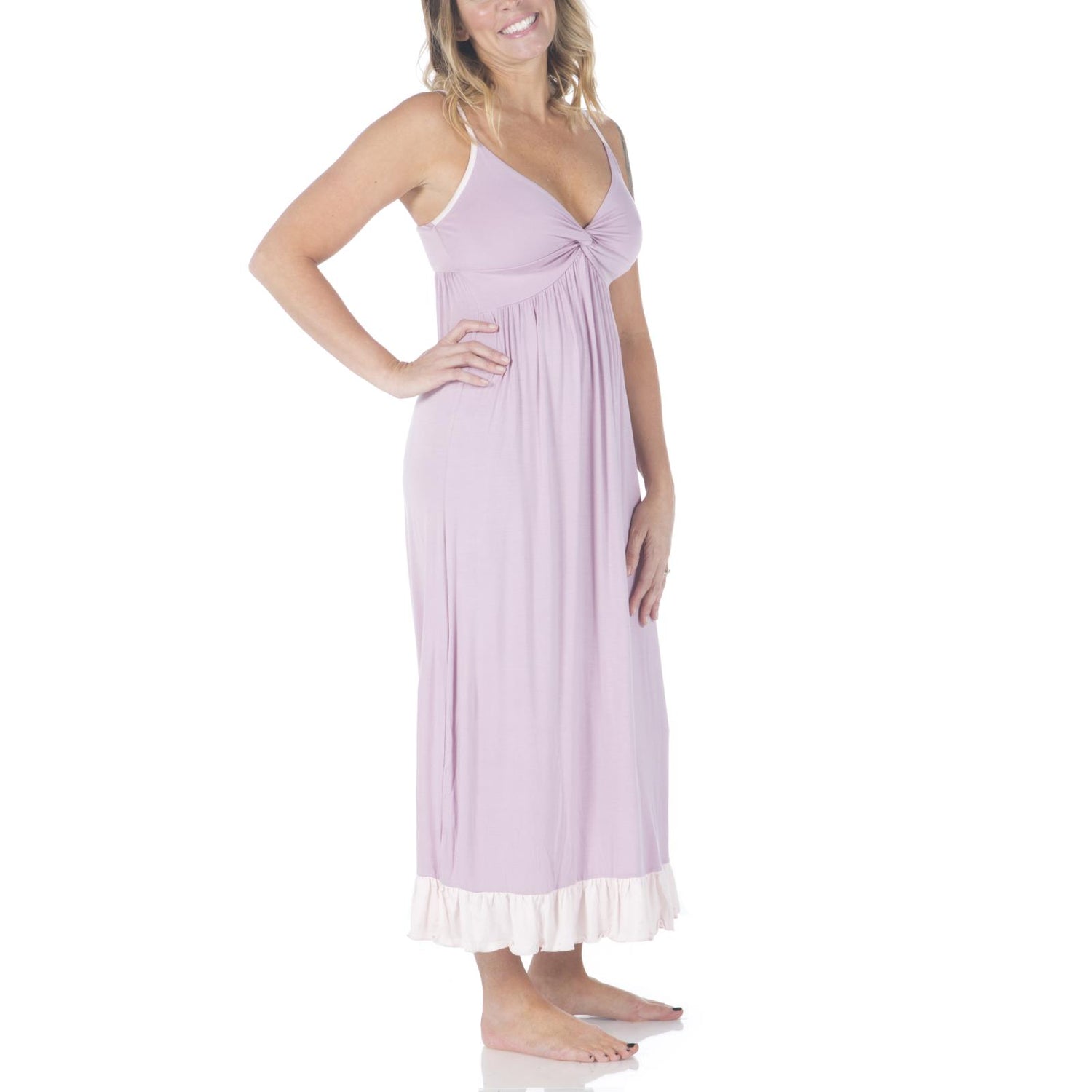 Ruffle Nightgown in Sweet Pea with Macaroon