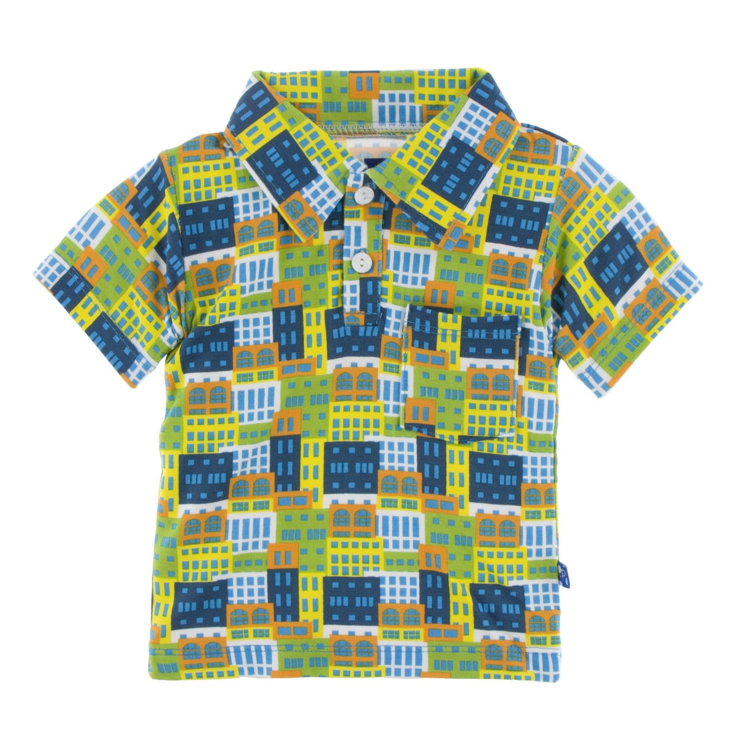 Print Short Sleeve Polo with Pocket in Amazon Houses