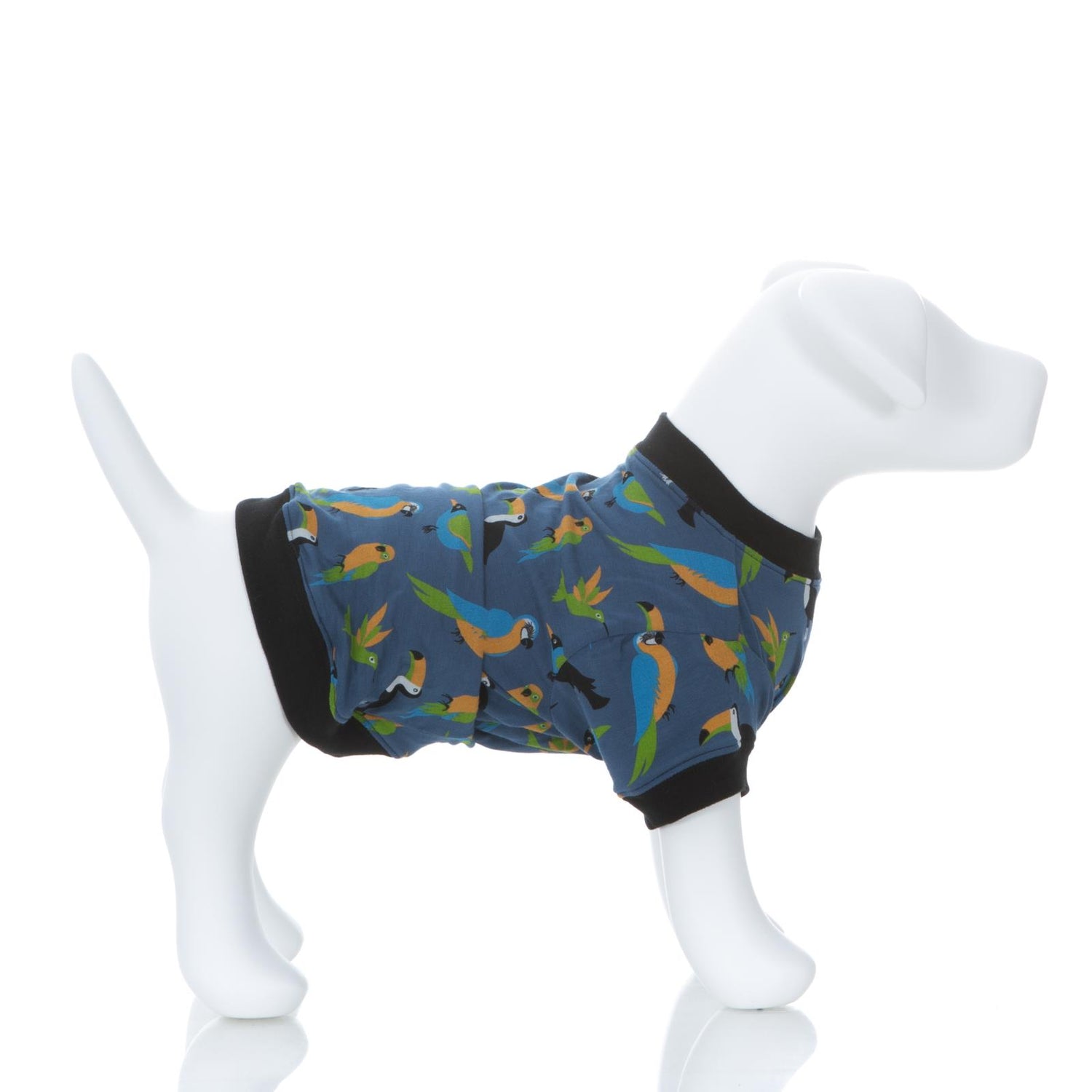 Print Dog Jammies in Twilight Tropical Birds