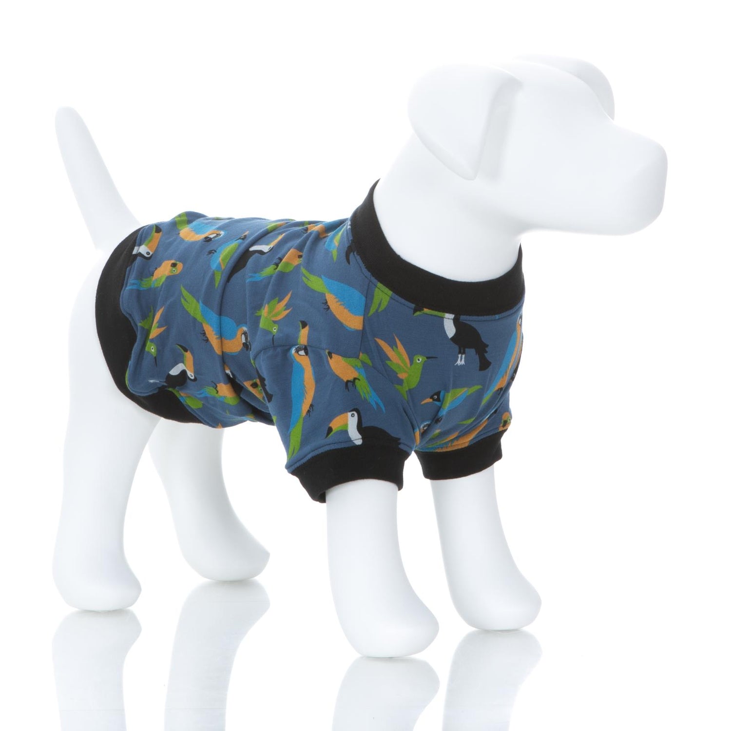 Print Dog Jammies in Twilight Tropical Birds