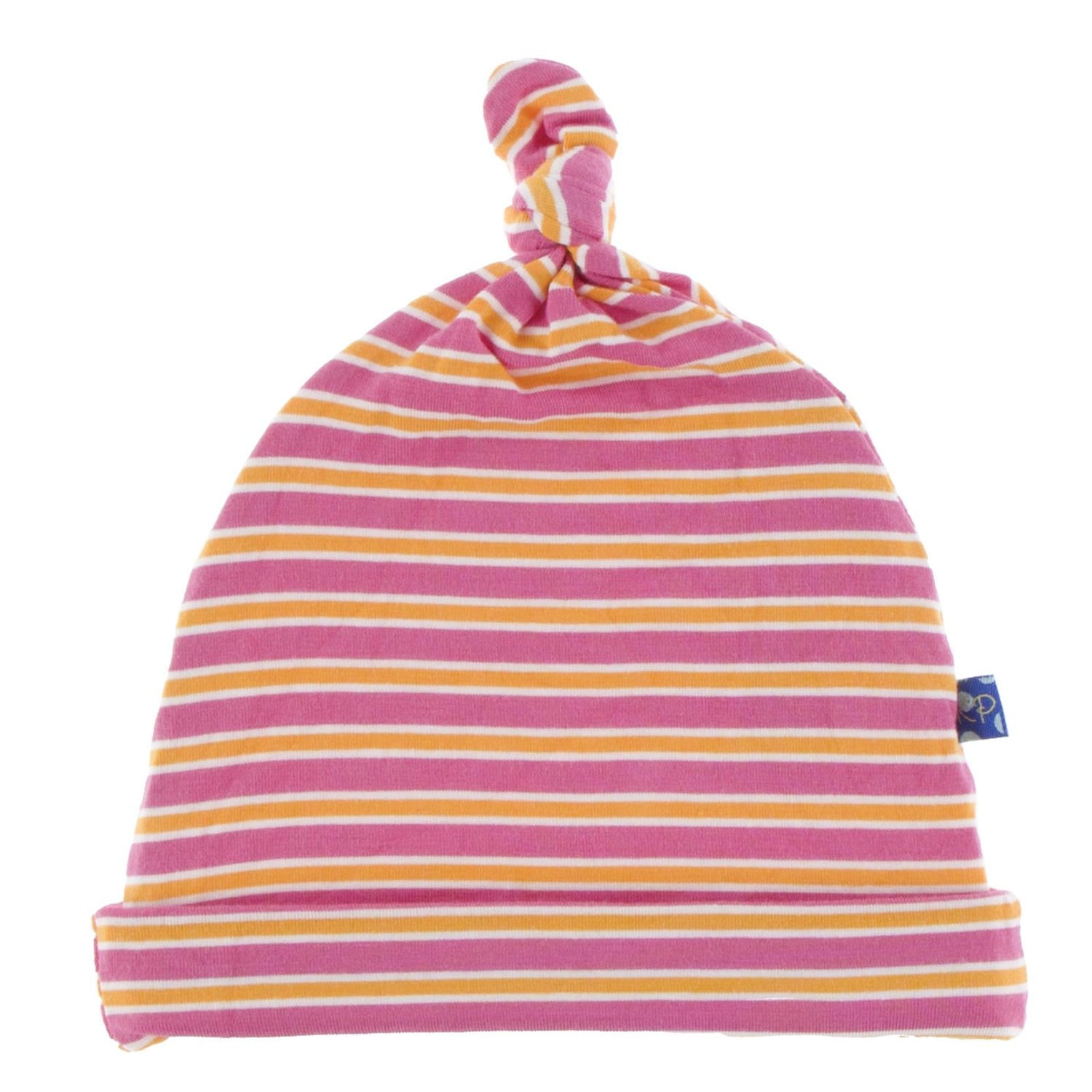 Print Knot Hat in Flamingo Brazil Stripe