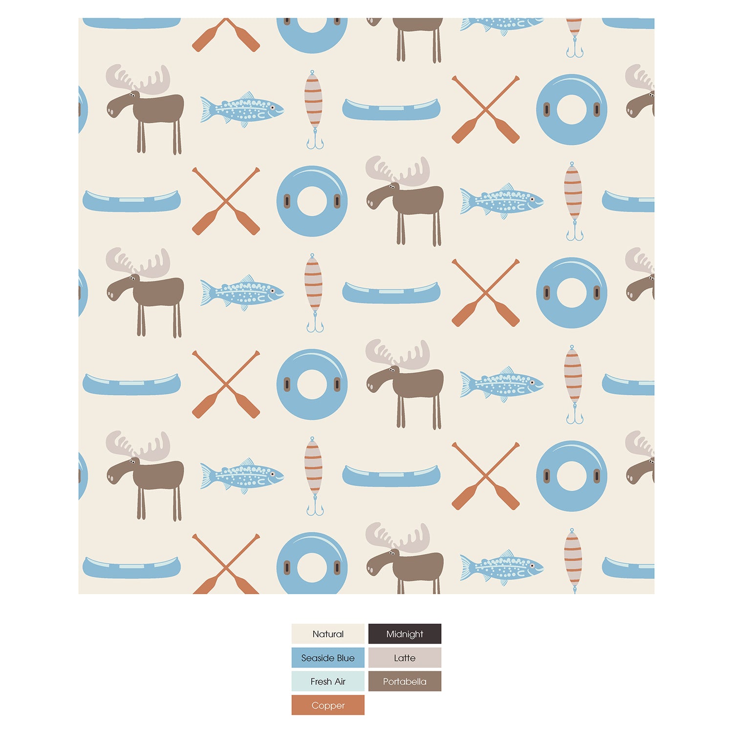 Men's Print Boxer Brief in Natural Lake Life (324352)